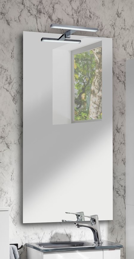 207222_02 Fackelmann Spiegel mit Befestigung, 100 x 50