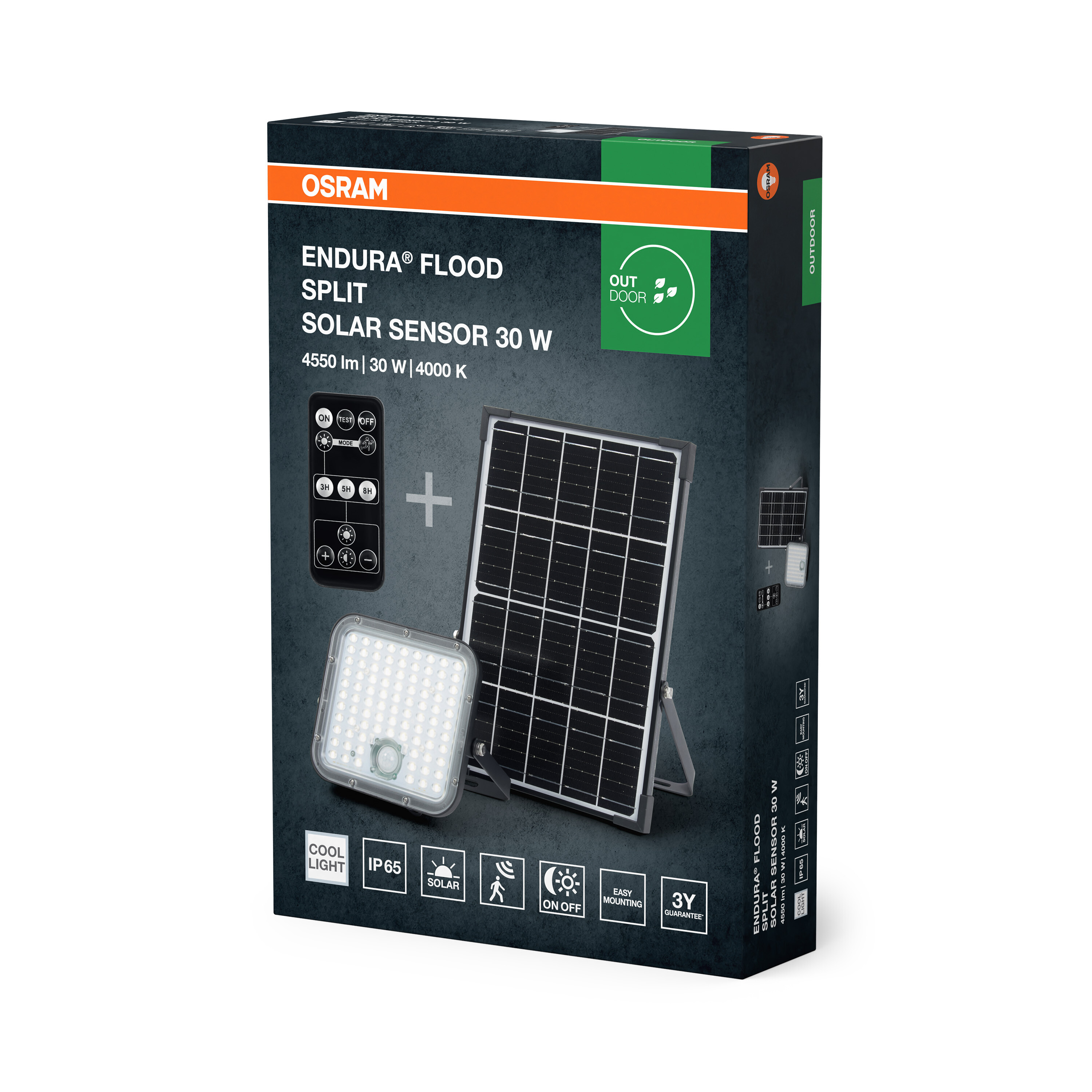 Osram LED-Solar-Außenleuchte Endura, schwarz, 30W