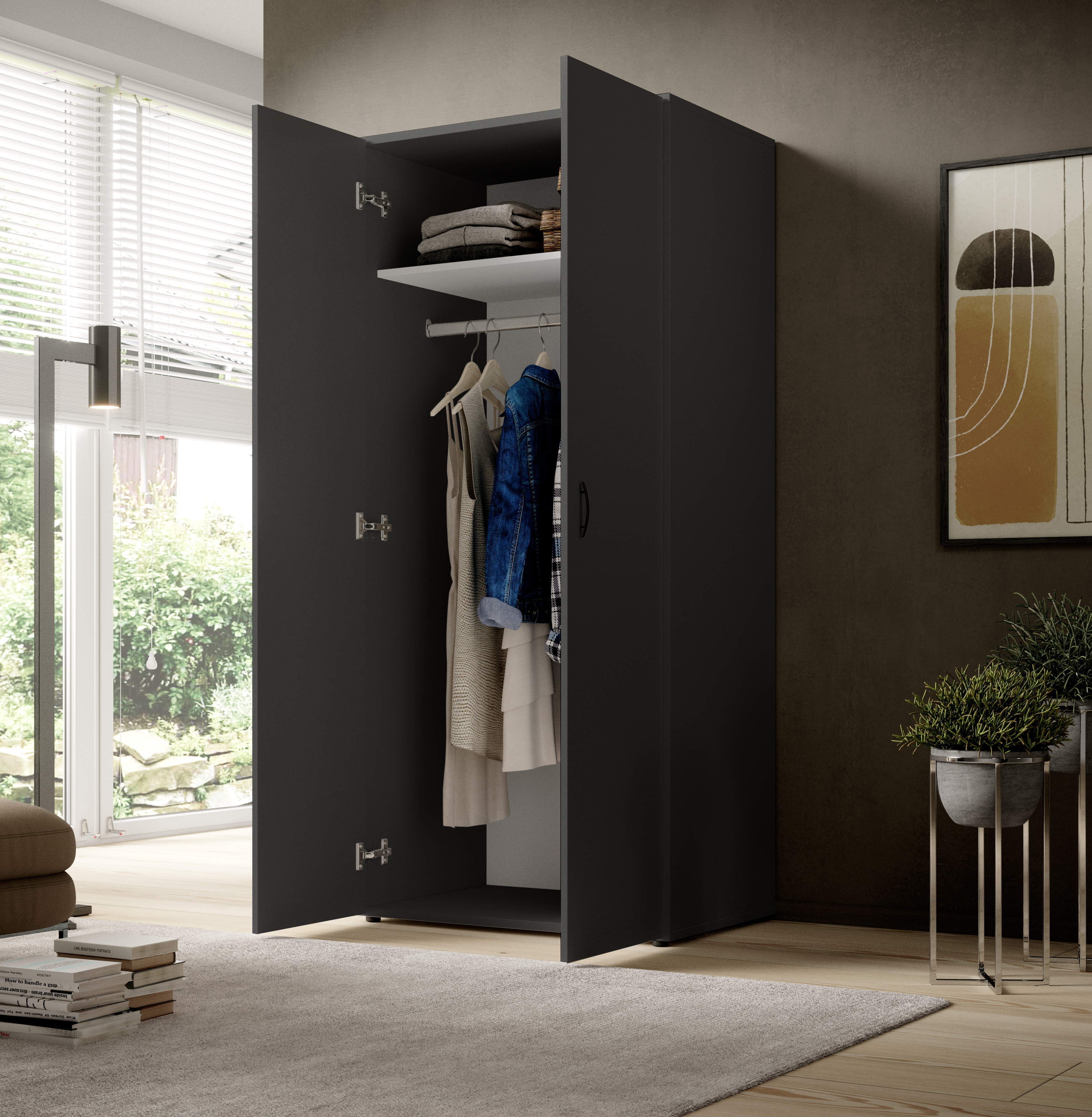 Pol-Power Drehtürenschrank Joe/Base 3, graphit