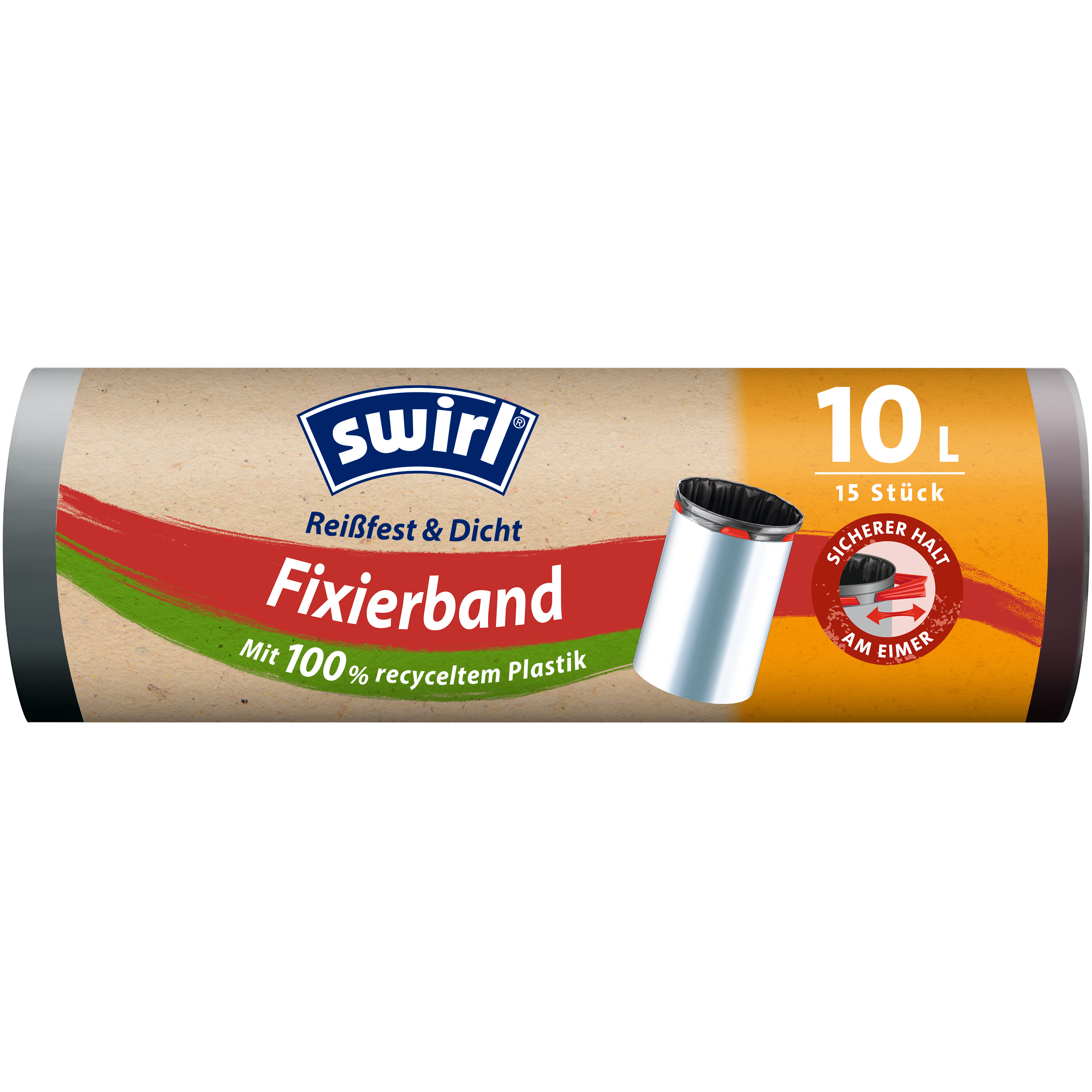 Swirl® Fixierband-Müllbeutel, 10 l Swirl® Fixierband-Müllbeutel, 10 l