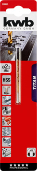 238625-300 Kwb Titan-Spiralbohrer, 2,5 mm
