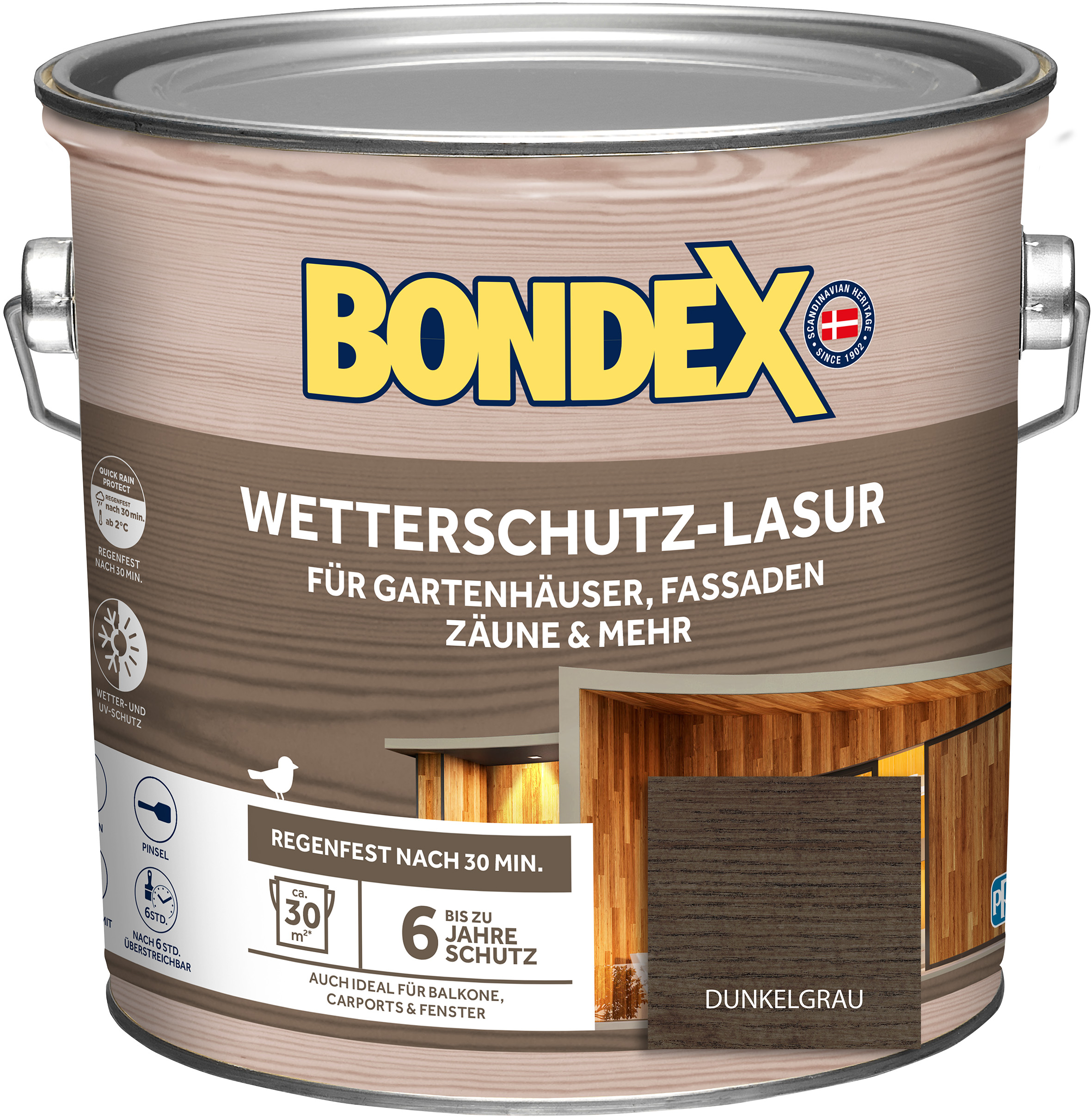 Bondex Wetterschutz-Lasur dunkelgrau, 2,5 l Bondex Wetterschutz-Lasur dunkelgrau, 2,5 l