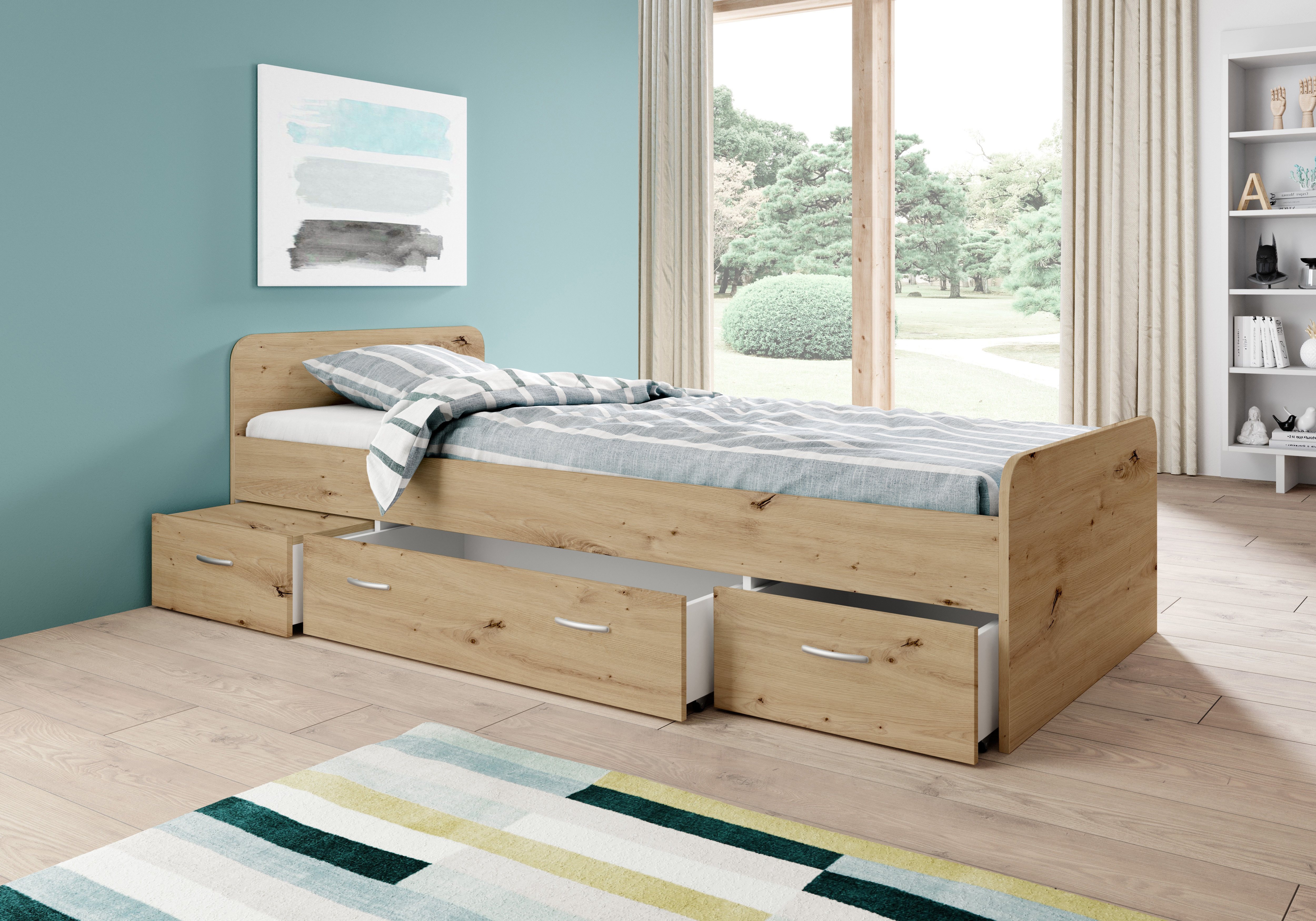 Pol-Power Bett Boro, artisan/eiche