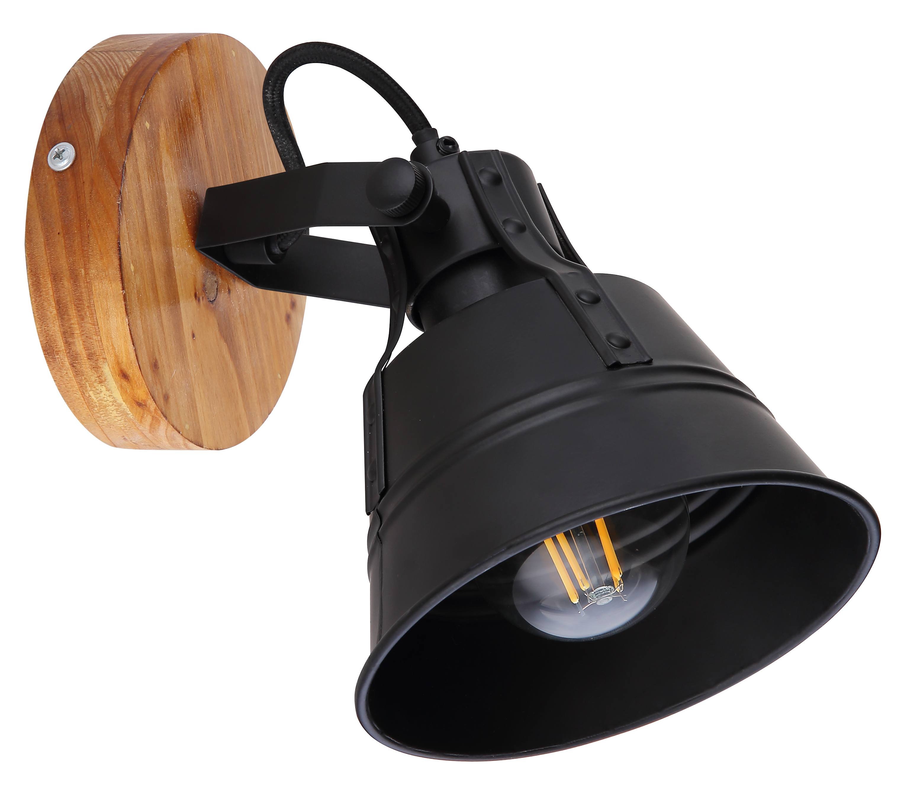 779584-5 Globo Strahler Holz Braun/Schwarz einflammig