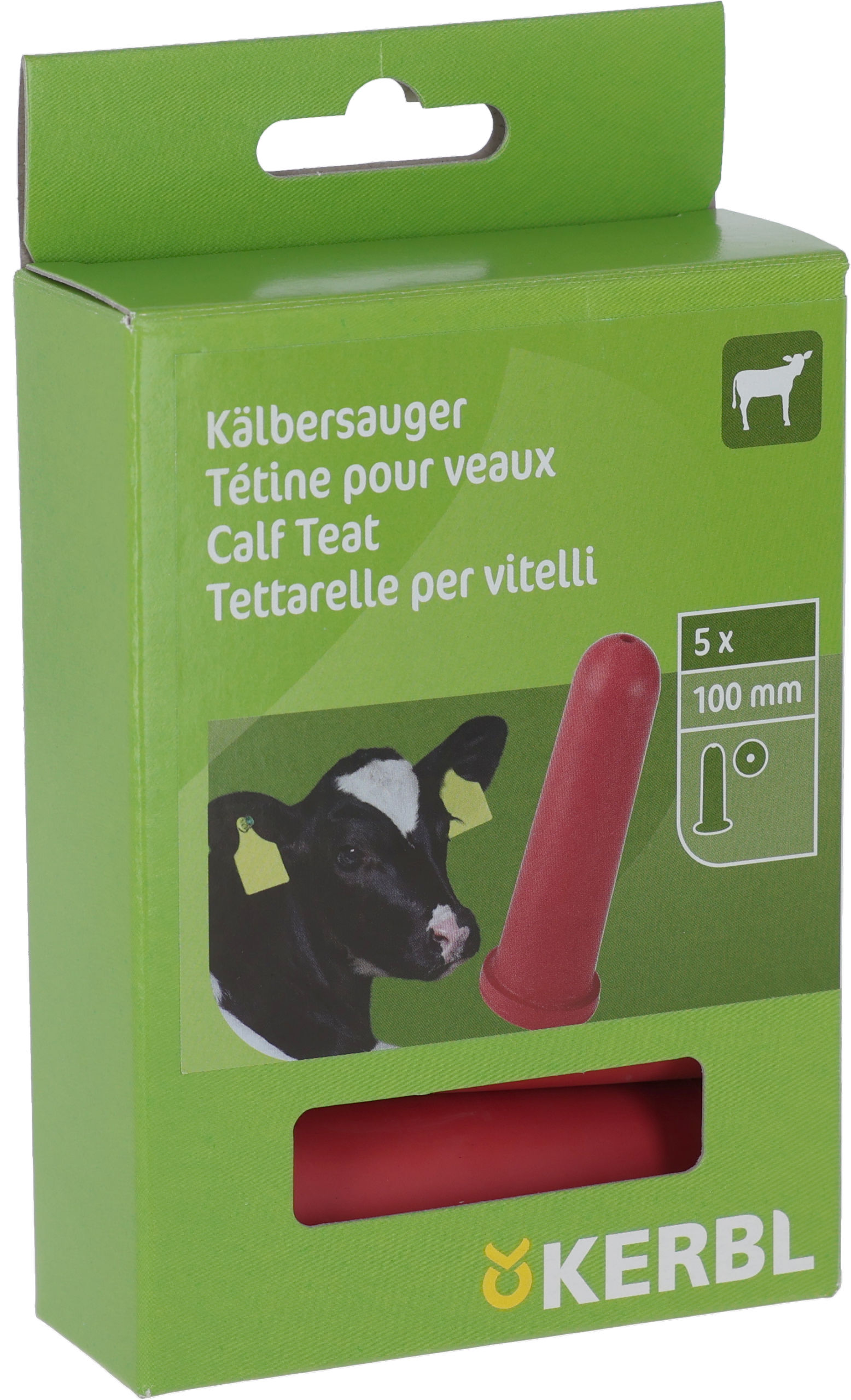 Kerbl Sauger kurz mit rund, Loch 5 St. im Pack, rot