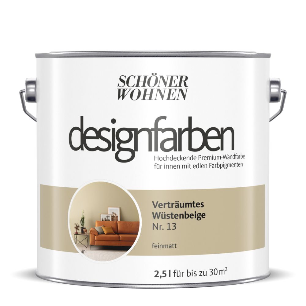 Schöner Wohnen Designfarbe, verträumtes Wüstengelb, 2,5L Schöner Wohnen Designfarbe, verträumtes Wüstengelb, 2,5L