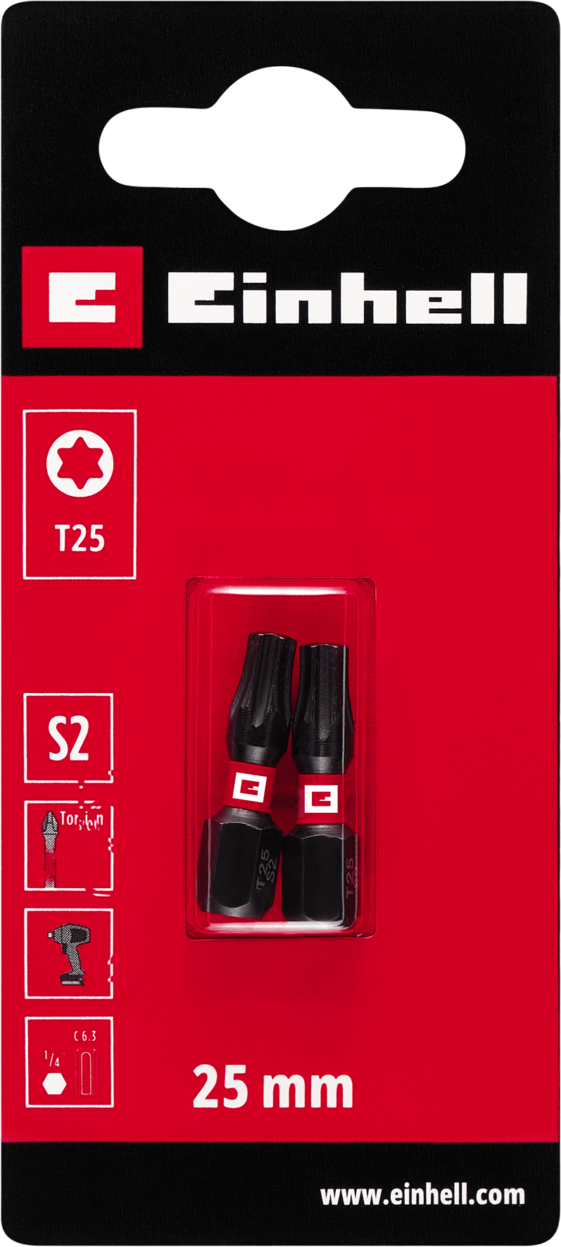 Einhell Impact-Bits Torsion, 25 mm, T25 S2