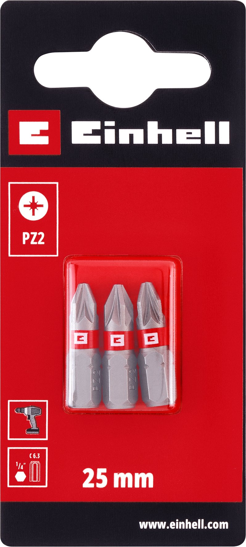 Einhell Standard-Bits, 25 mm, PZ2