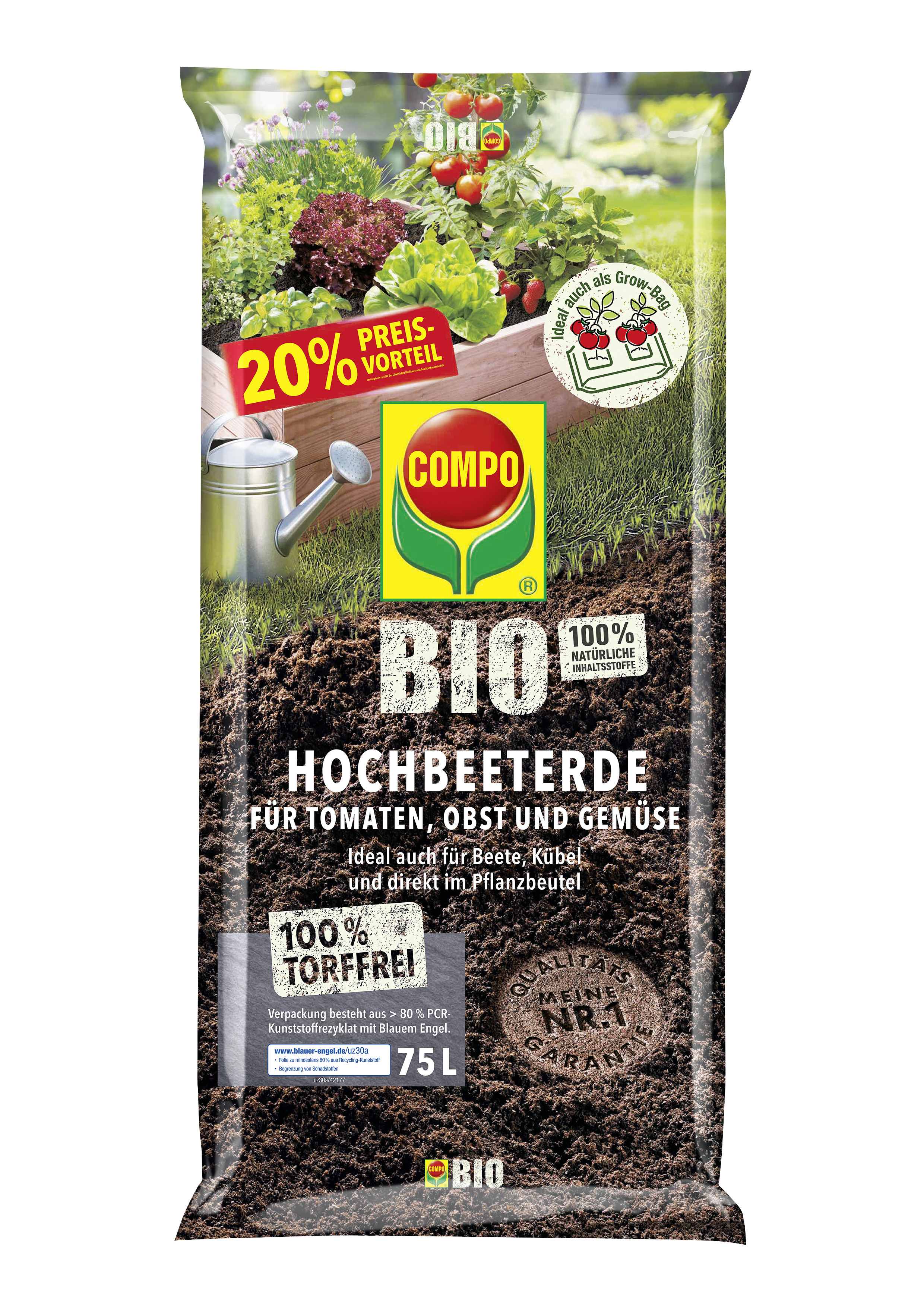 COMPO BIO Hochbeet-Erde, 36 x 75 L