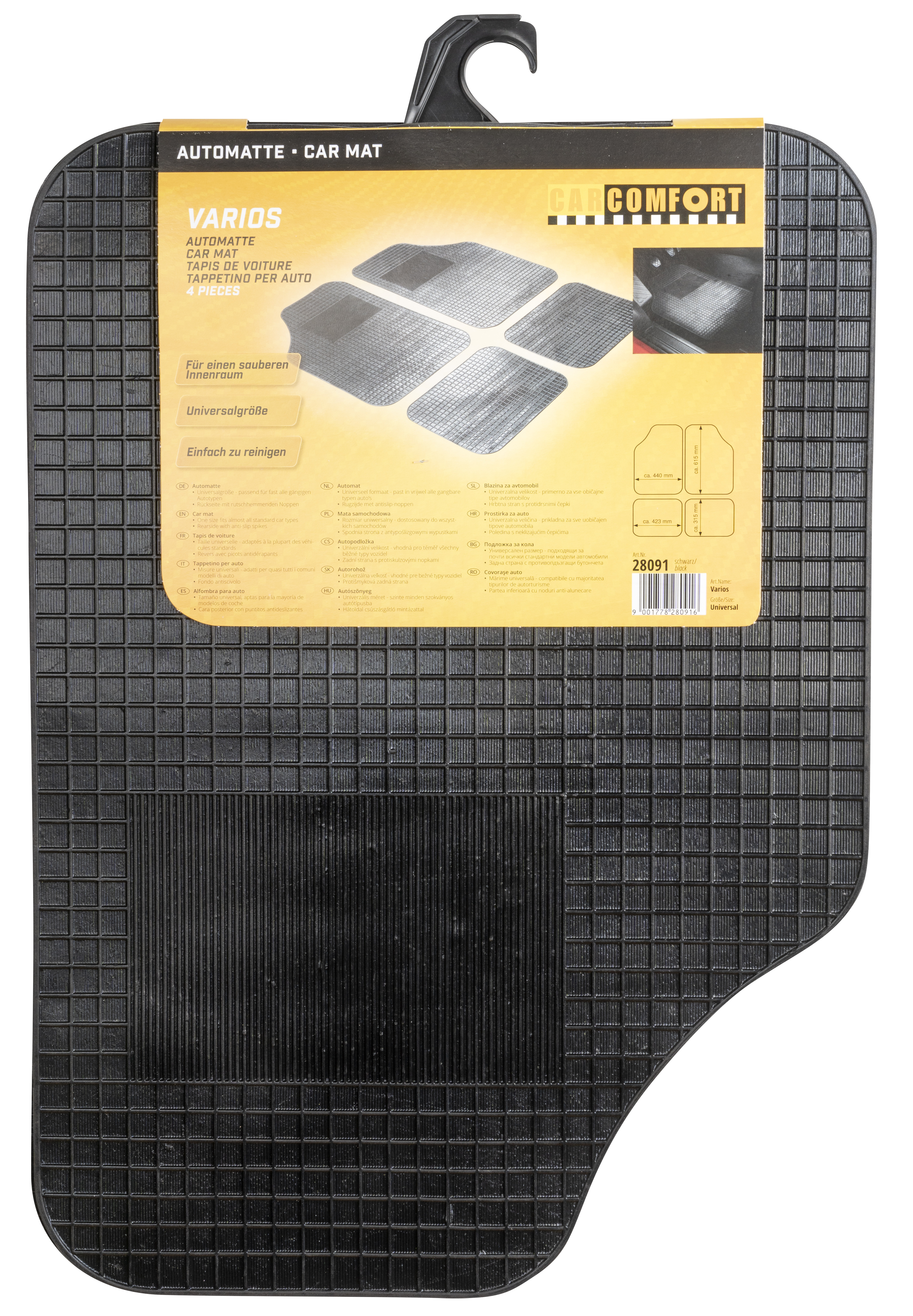 CarComfort Gummimatte Varios 4-teilig, schwarz CarComfort Gummimatte Varios 4-teilig, schwarz