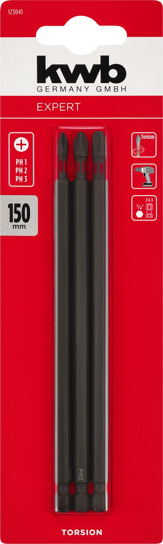 Kwb 3 Bits 150 mm PH Set Torsion SB