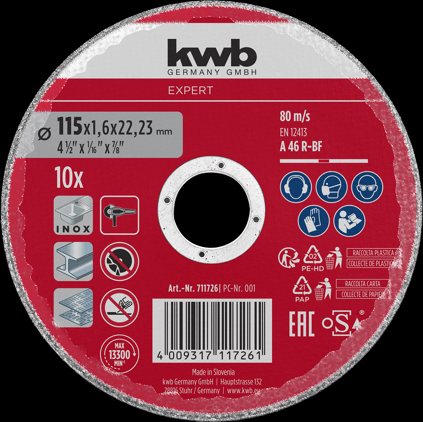 kwb 10er SparPack Expert Trennscheiben, 115 x 1,6 mm