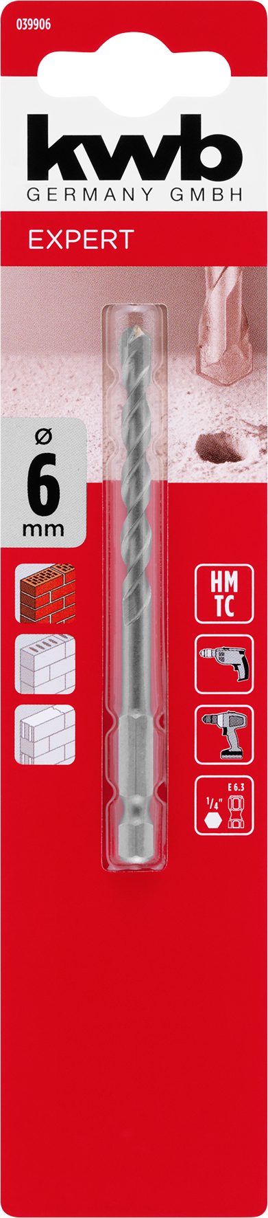 kwb Steinbohrer, 100 mm, Ø 6 mm kwb Steinbohrer, 100 mm, Ø 6 mm