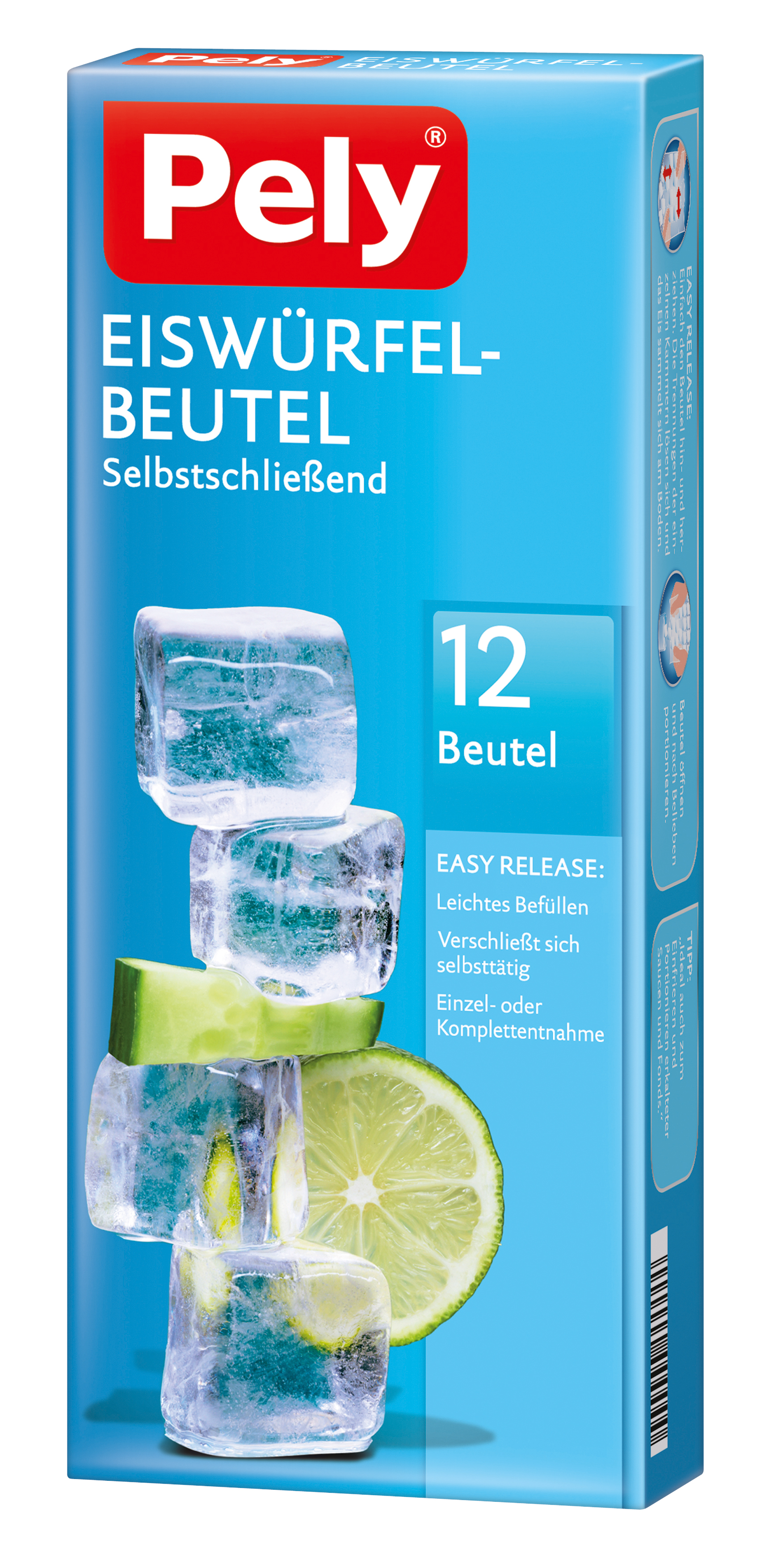 Pely® Eiswürfel-Beutel, selbstschließend, 12 Beutel