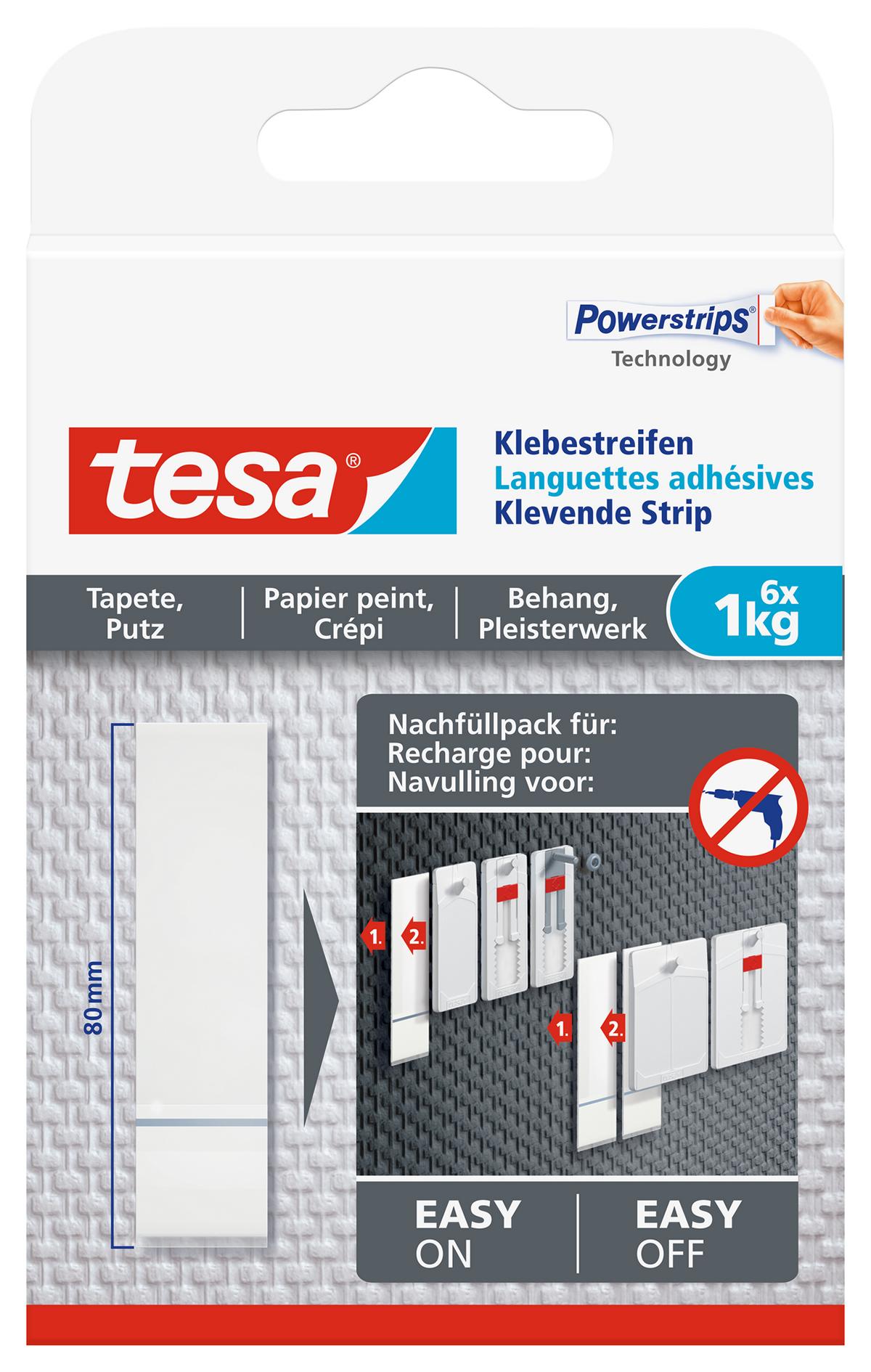 tesa_777710000000_LI406_front_pa tesa Klebestreifen Tapete & Putz, 1 kg