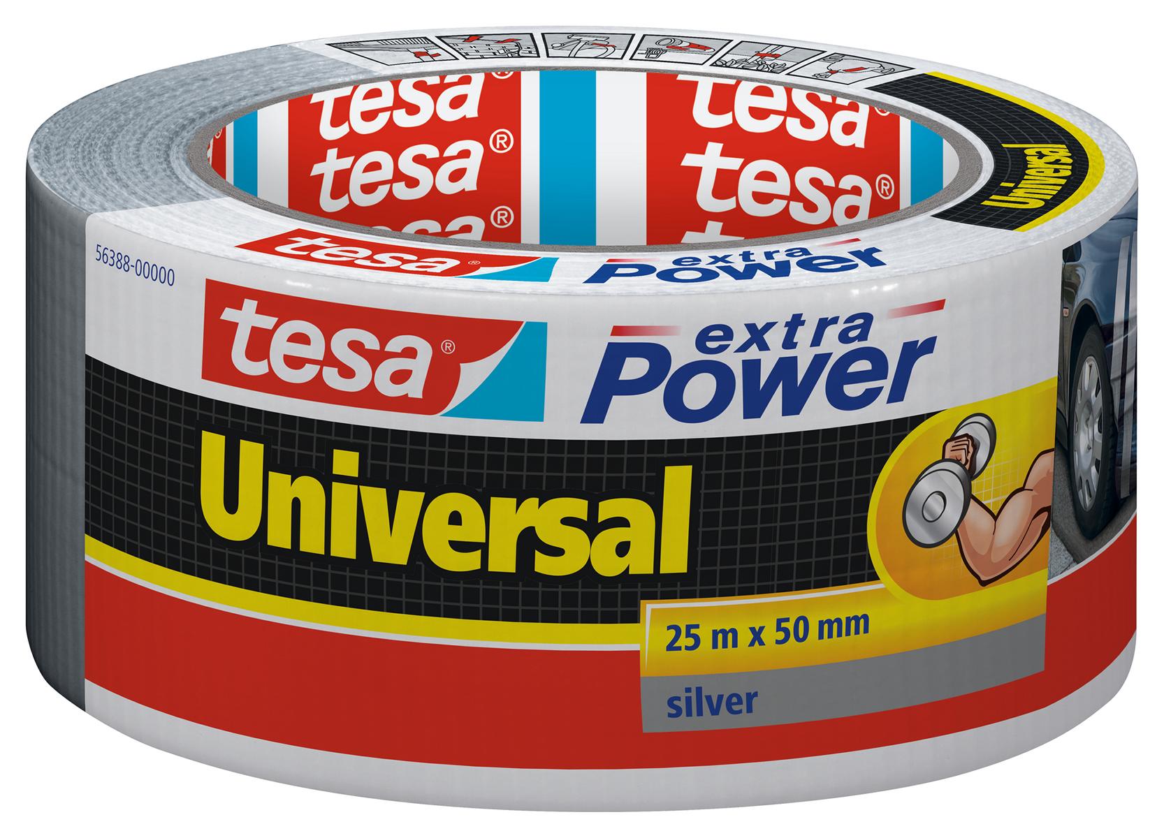tesa_563880000012_LI444_front_pa tesa extra Power Universal, silber, 25 m