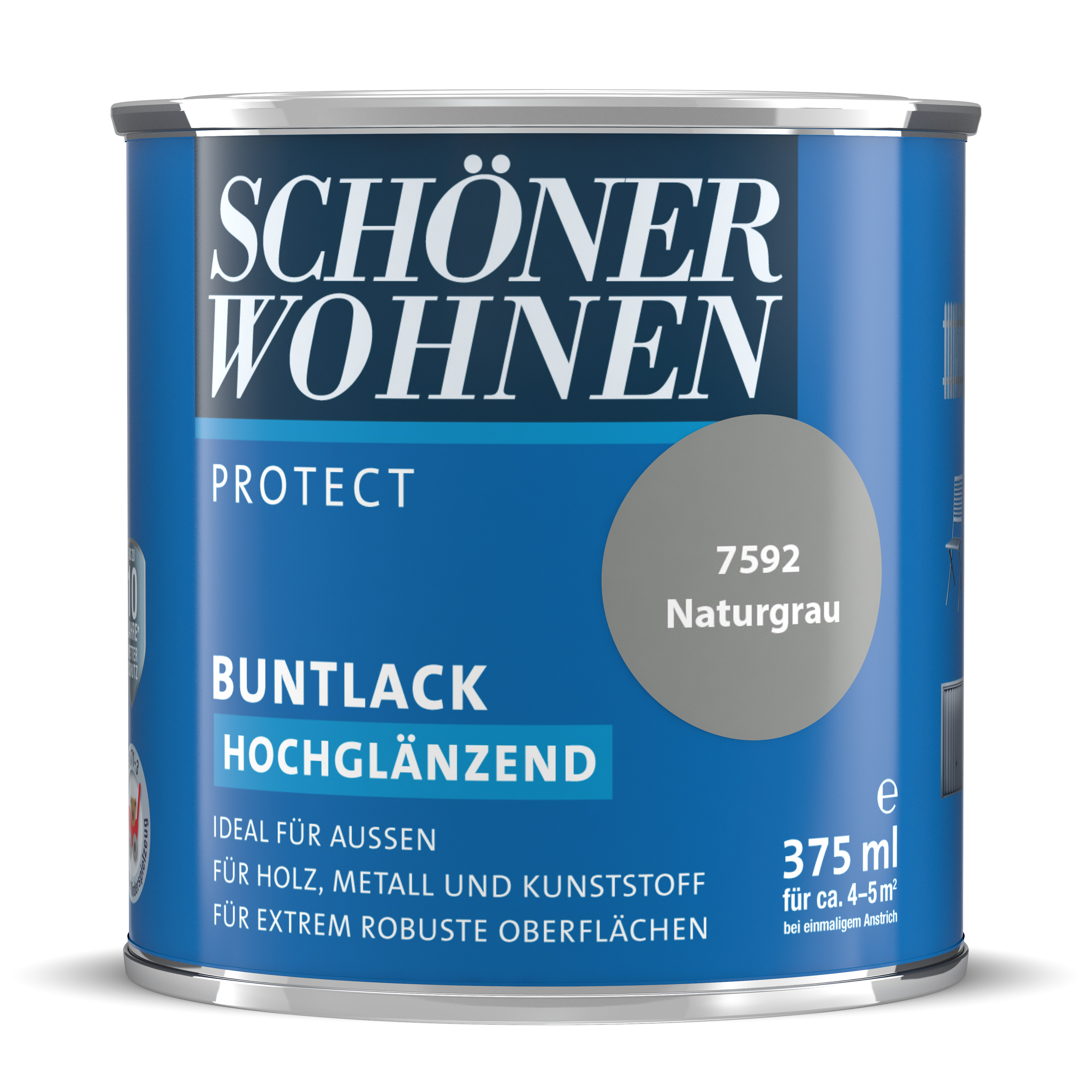 SW_2434-0375-7592 Schöner Wohnen Protect Buntlack, hochglänzend, naturgrau