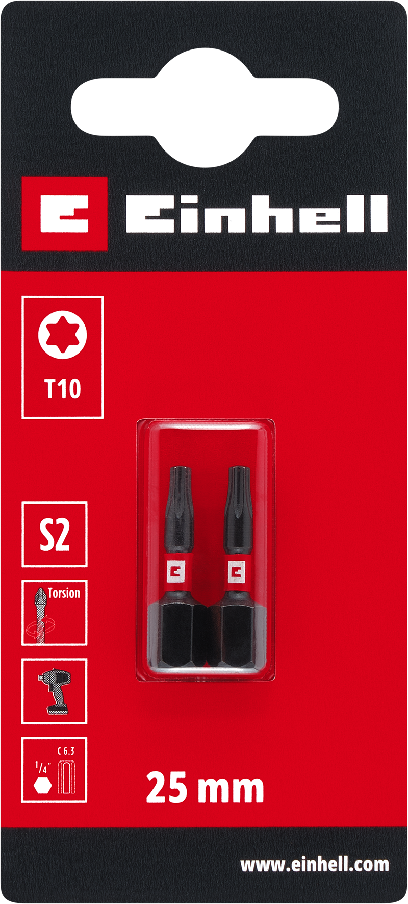 Einhell Impact-Bits Torsion, 25 mm, T10 S2