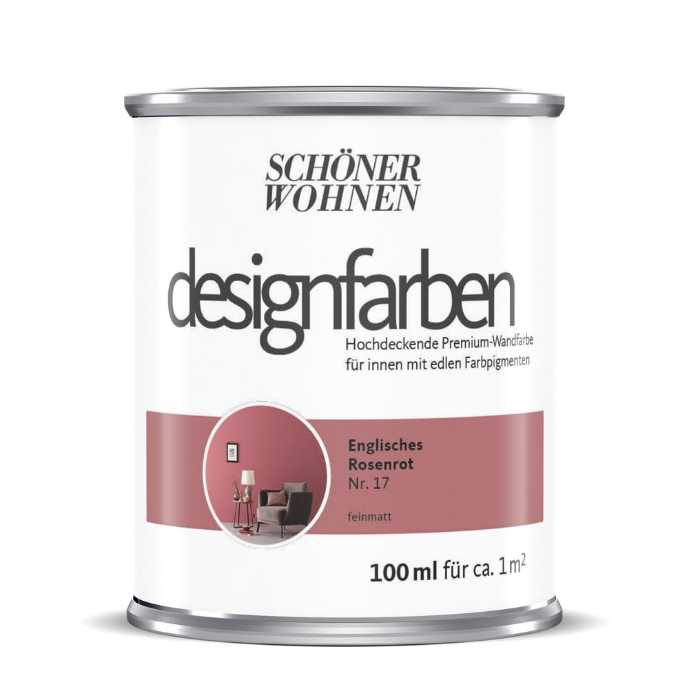 Schöner Wohnen Designfarbe, englisches rosenrot, 100 ml