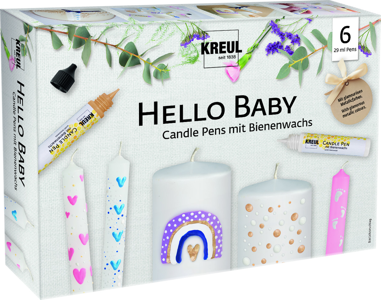 Kreul Candle Pen 6er-Set, Hello Baby Kreul Candle Pen 6er-Set, Hello Baby