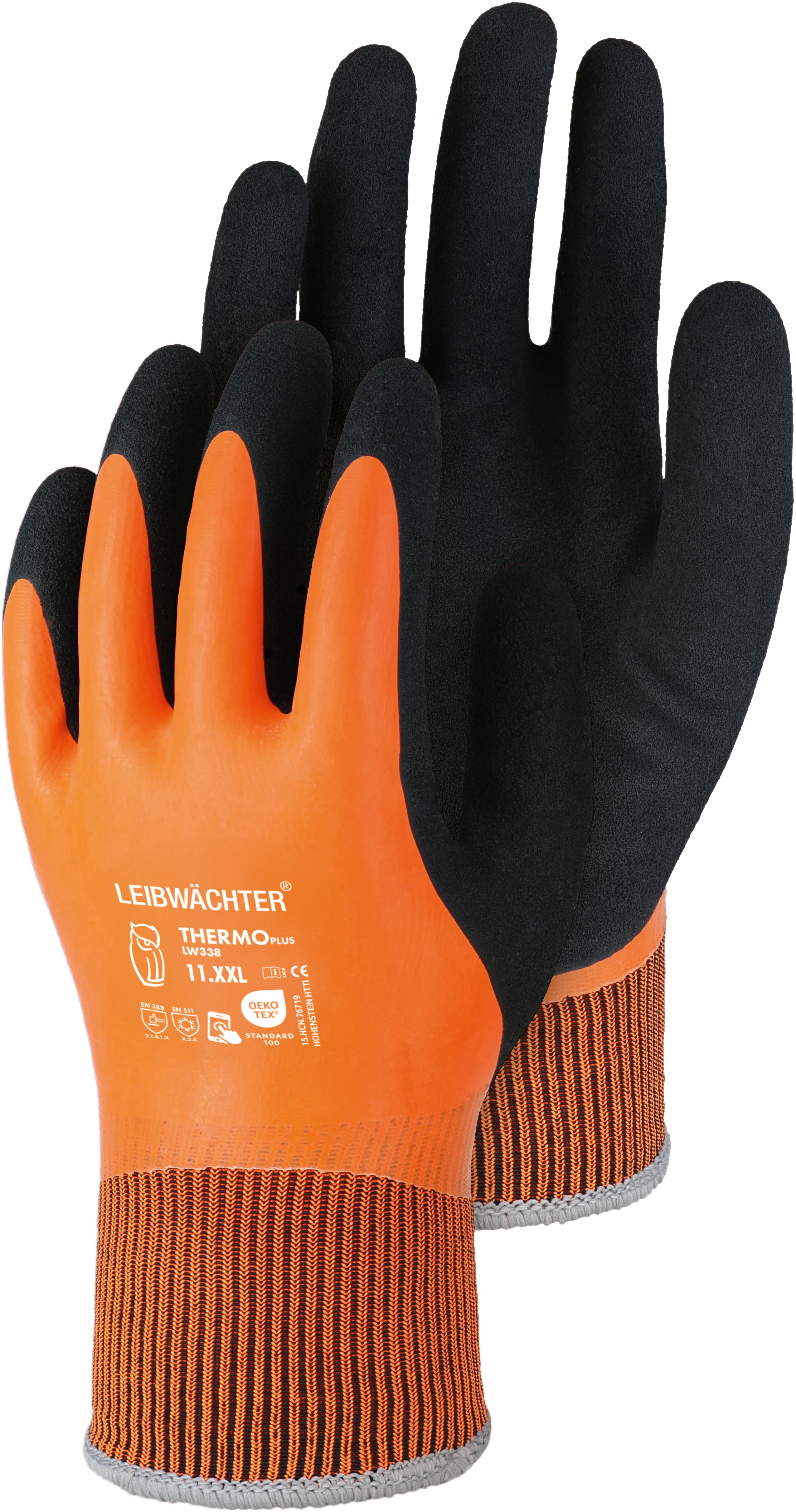 Leibwächter Winterhandschuhe Winter Grip, orange, Gr. 11