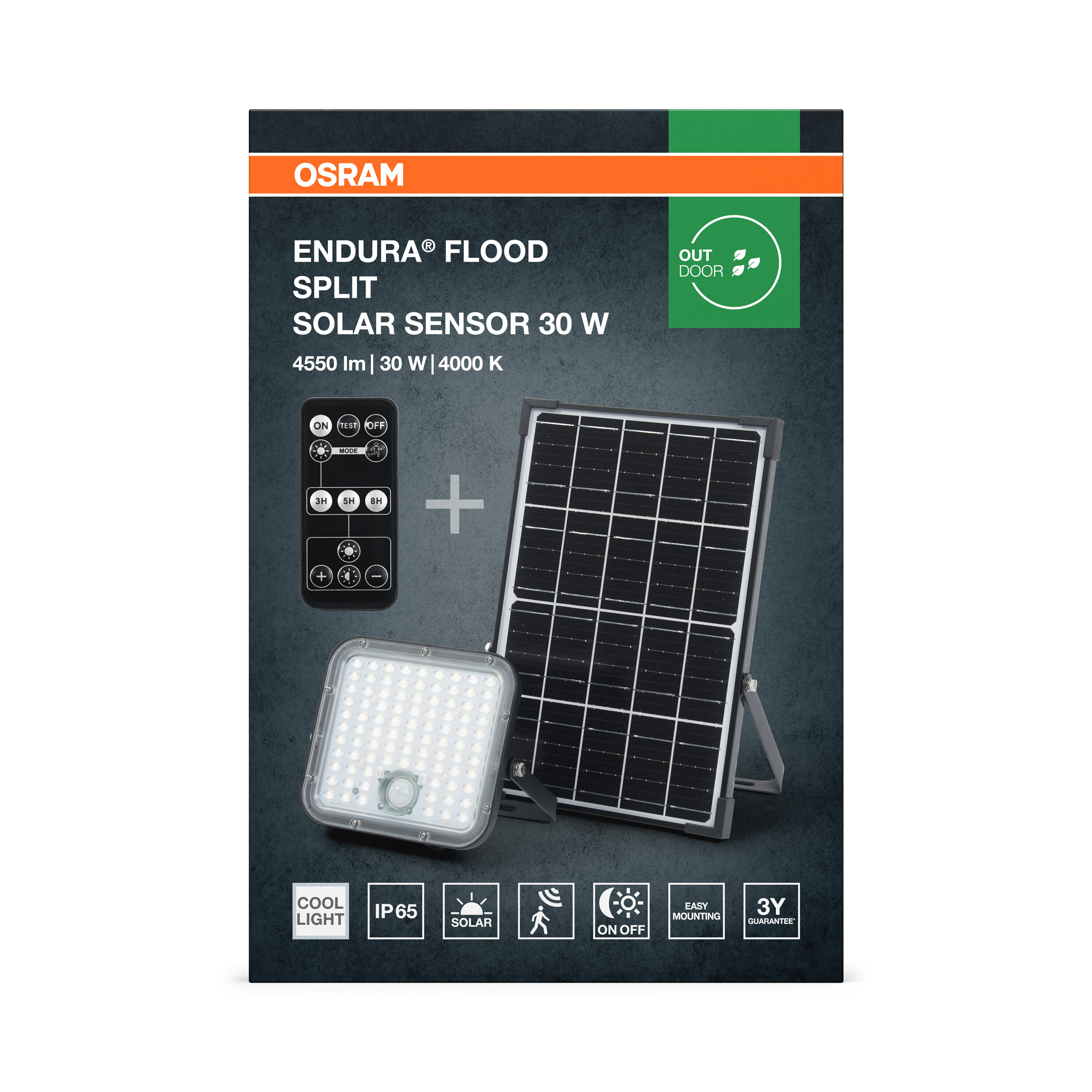 Osram LED-Solar-Außenleuchte Endura, schwarz, 30W