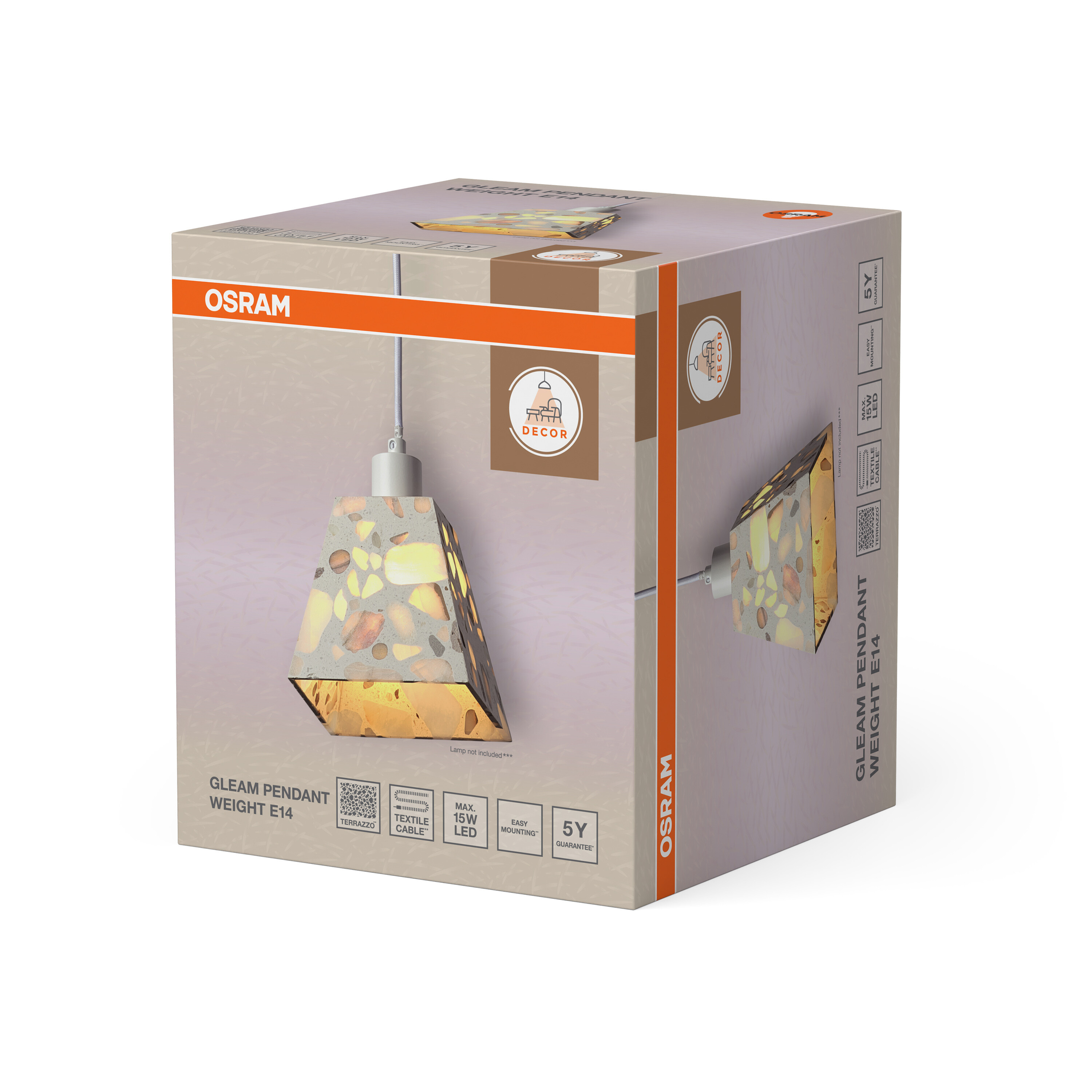 Osram DECOR Gleam Pendelleuchte E14, weiß