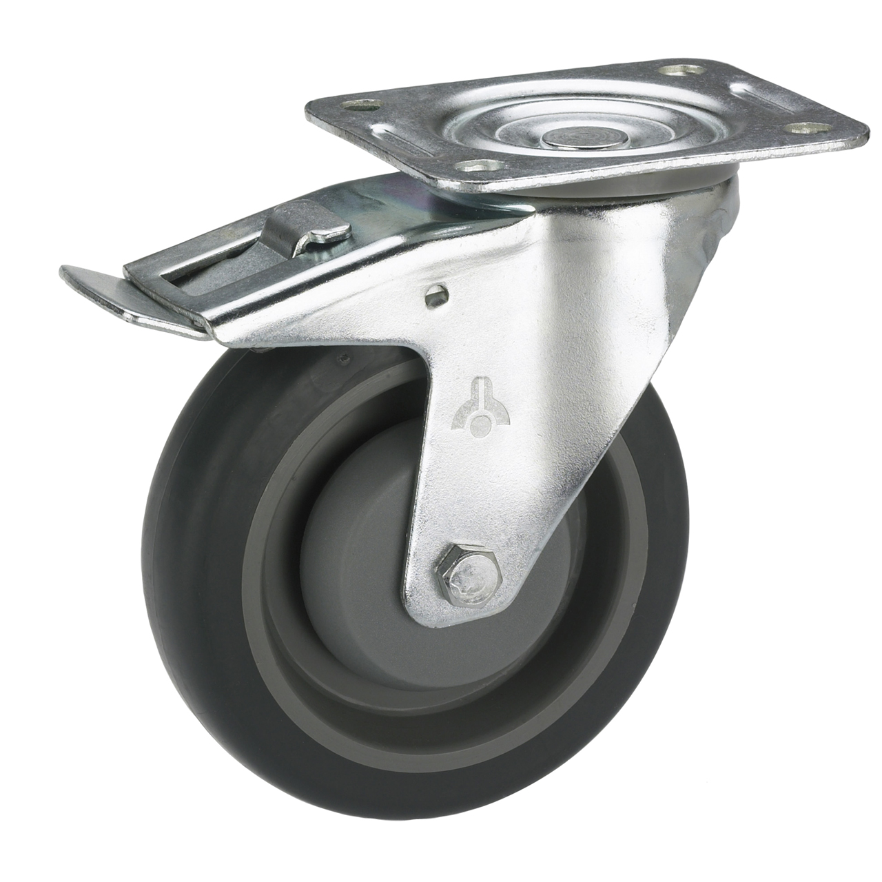 649756 Dörner + Helmer TG-Lenkrolle 100x32 mm, Platte 100x85 mm