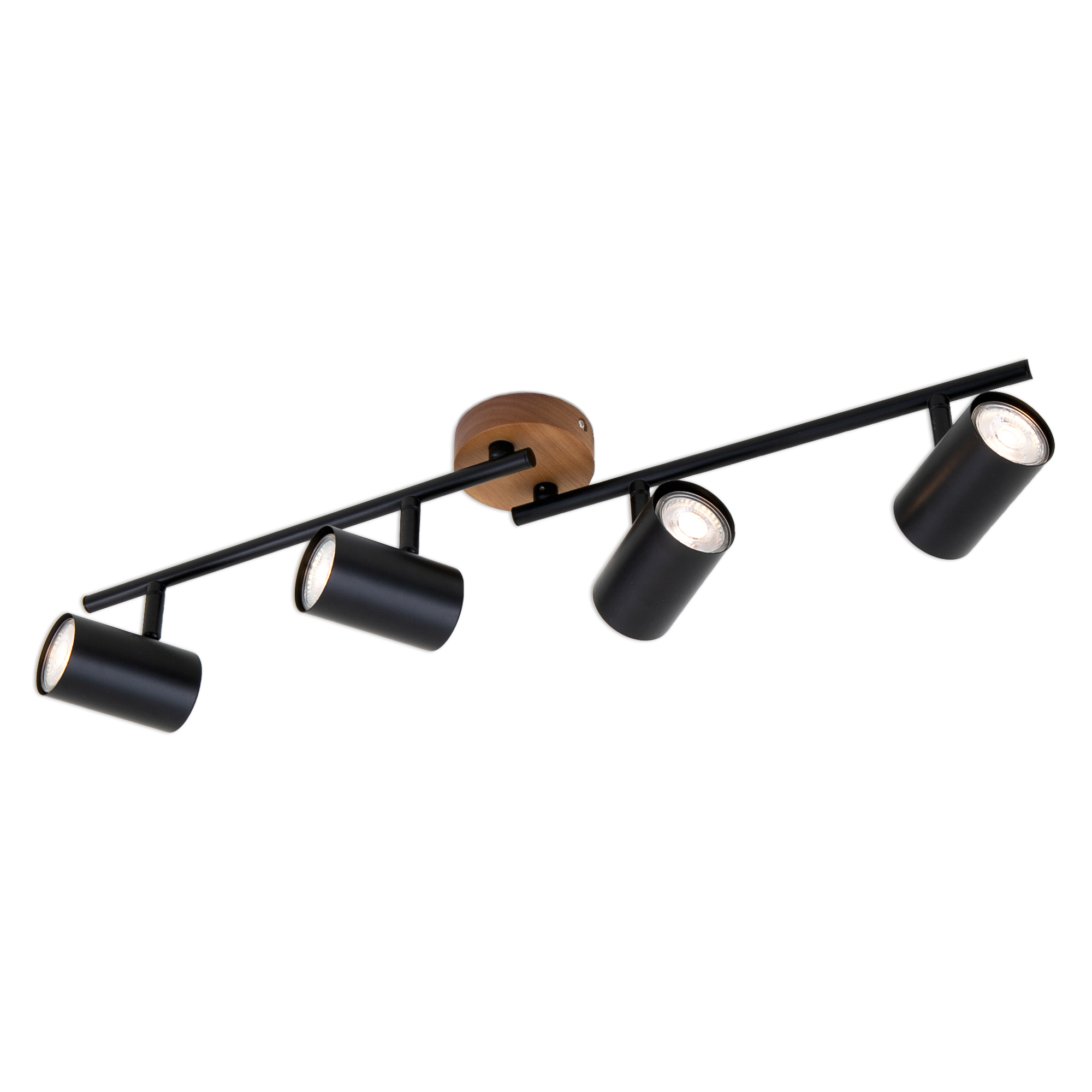 122919-7 BRILONER SCHIENE 4XGU10 HOLZ/METALL SCHWARZ