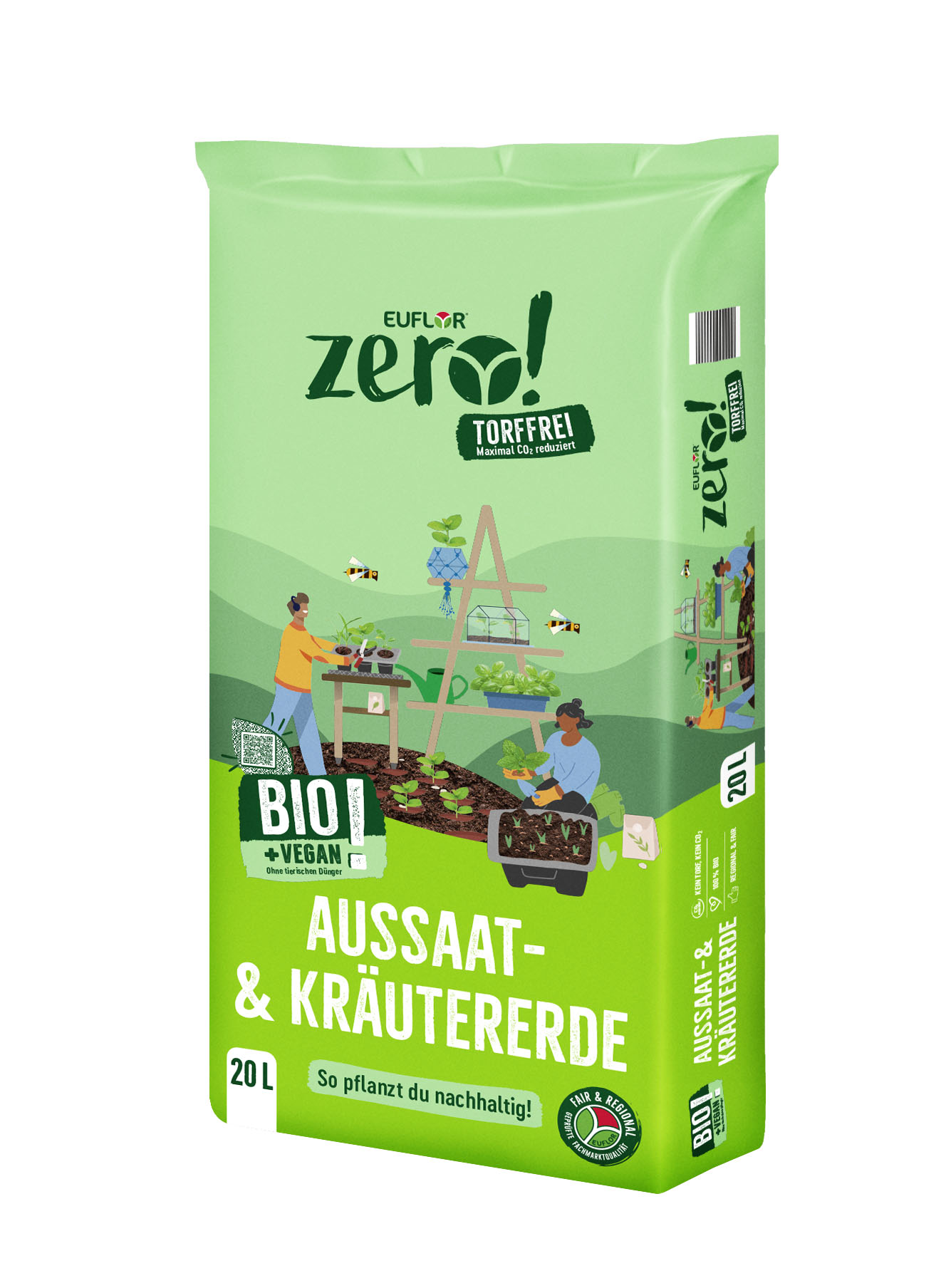 4008089017281_Zero_20L_Aussaat-und-Kr-utererde-3D Euflor zero! Bio Aussaat- & Kräutererde, 20 L