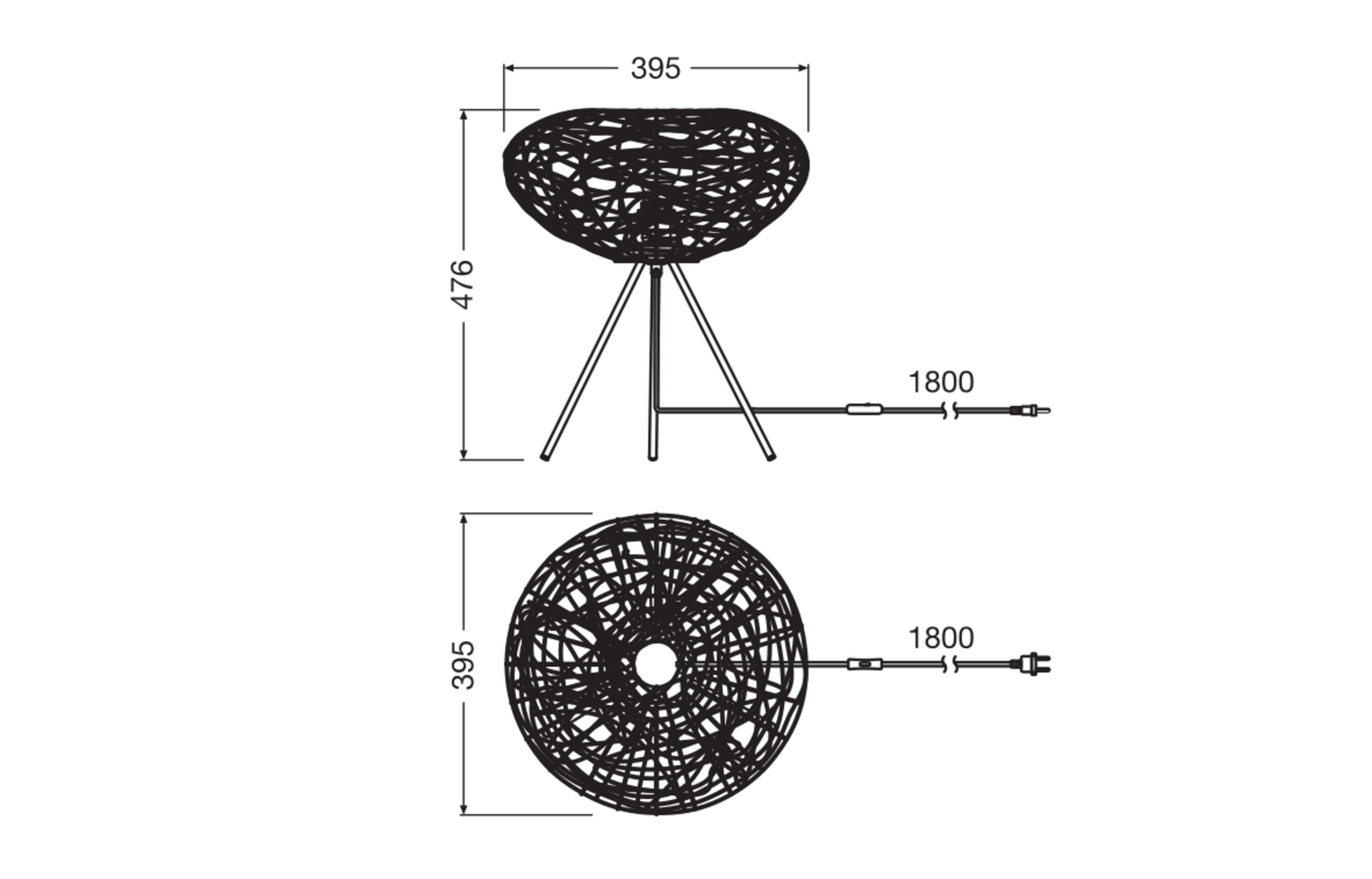 Osram Decor Tischleuchte, 1XE27, schwarz
