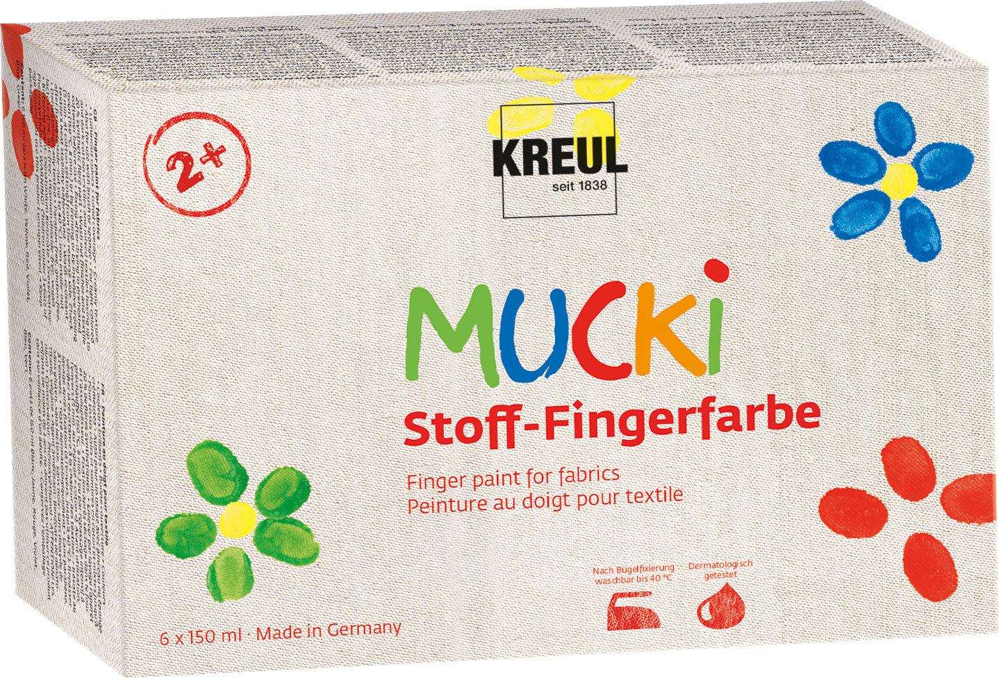 Kreul Stoff-Fingerfarbe Mucki 6er-Set, 150 ml Kreul Stoff-Fingerfarbe Mucki 6er-Set, 150 ml