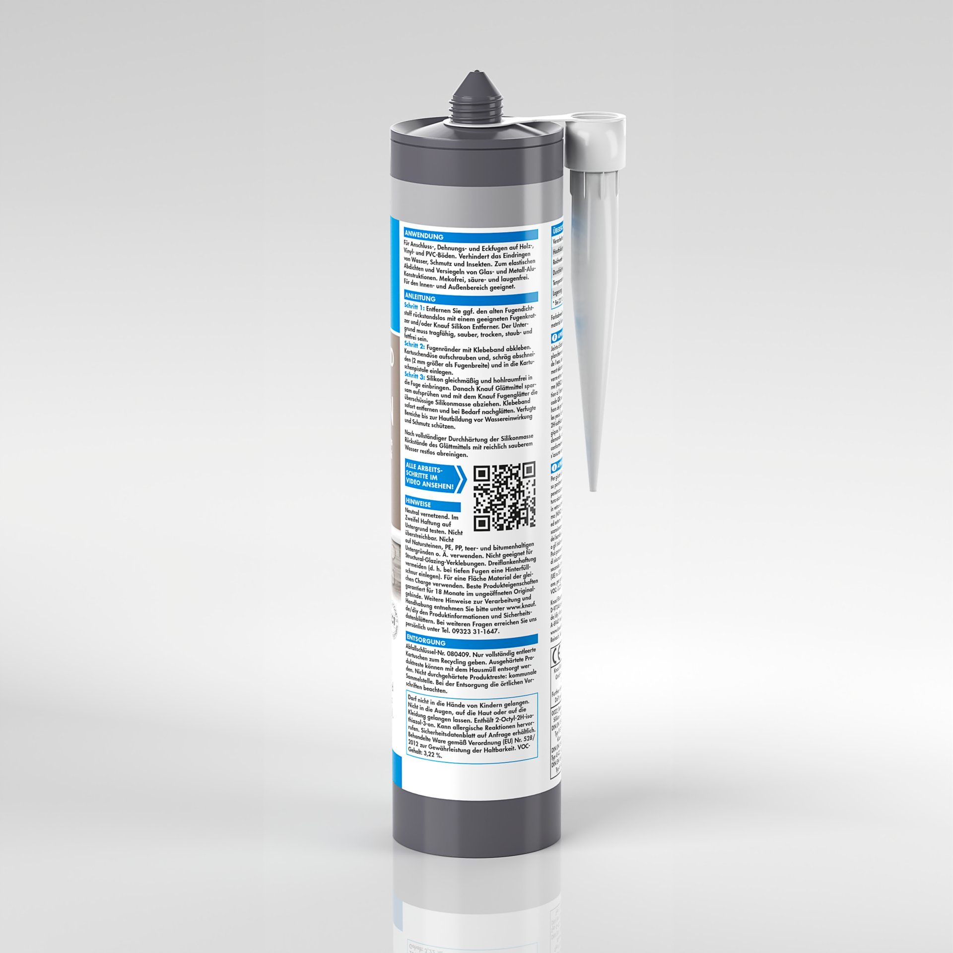 Knauf boden & fenster silikon, zementgrau, 300 ml Knauf boden & fenster silikon, zementgrau, 300 ml