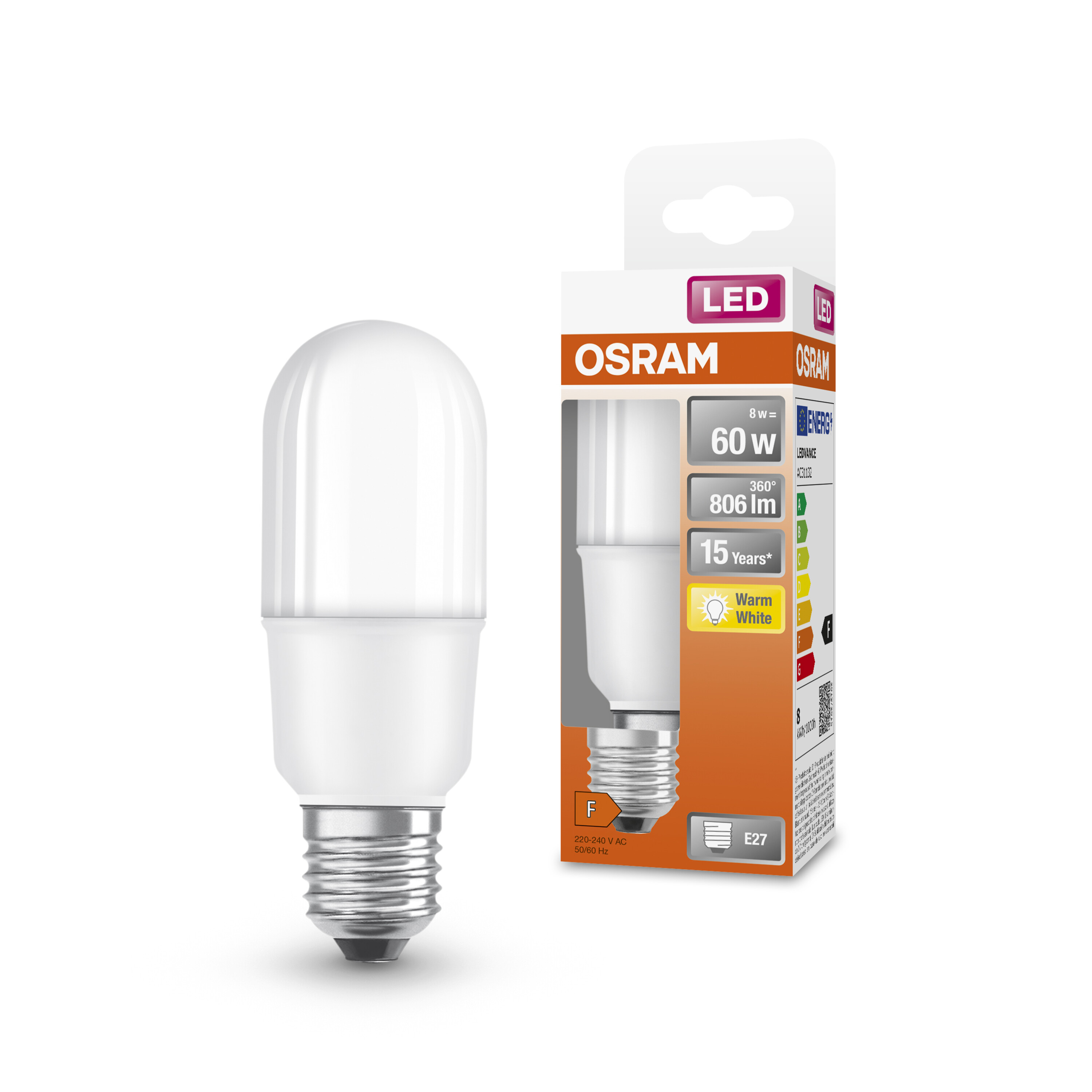 Osram Leuchtmittel LED Star Stick, 60 FR 8 W/2700K, E27