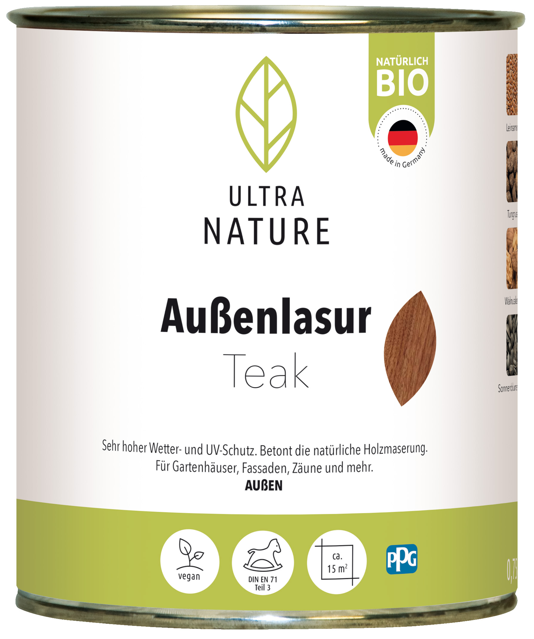 Ultra Nature Außenlasur Teak, 0,75 l Ultra Nature Außenlasur Teak, 0,75 l