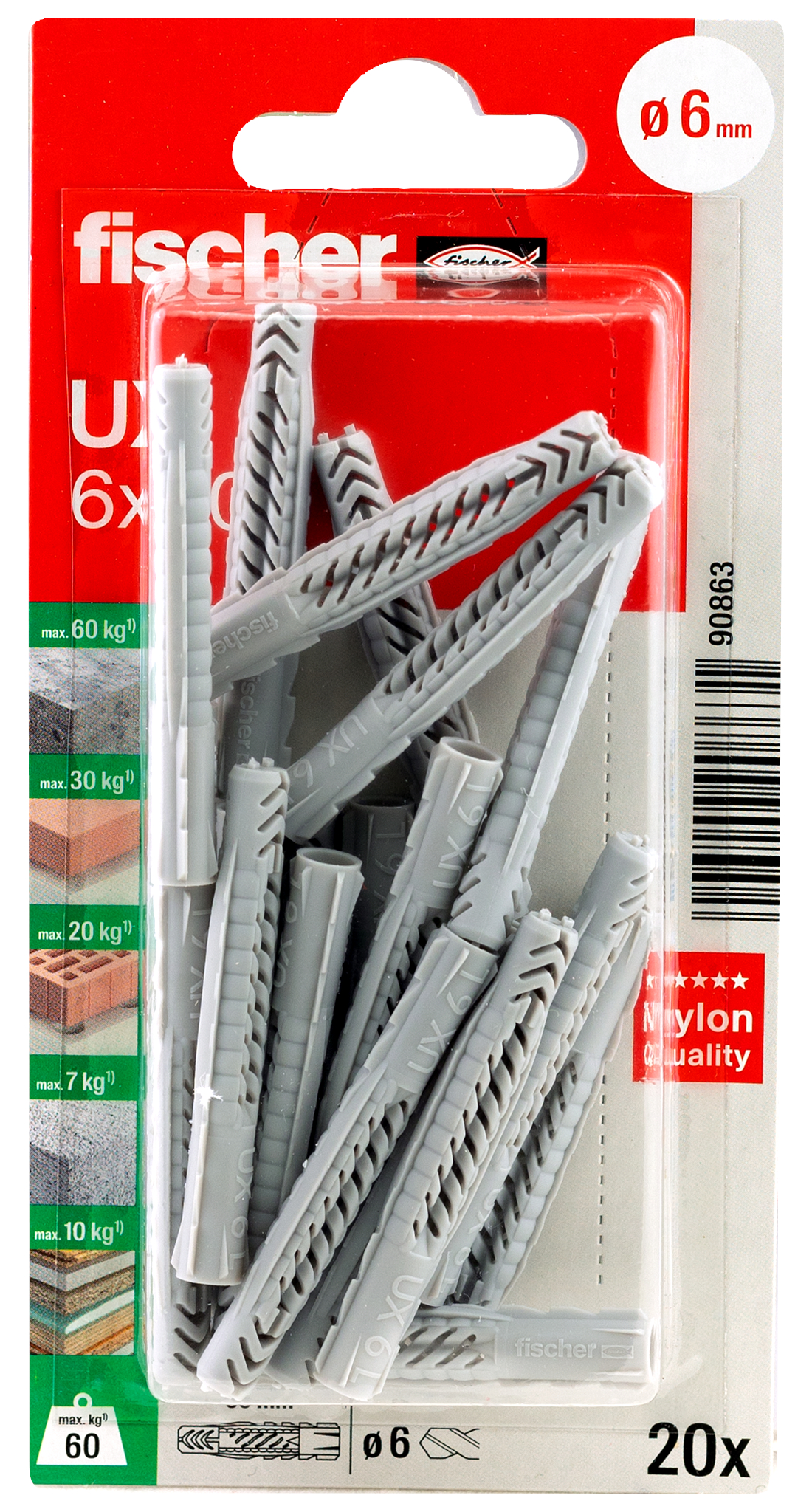fischer Universaldübel UX 6 x 50 K (20) fischer Universaldübel UX 6 x 50 K (20)