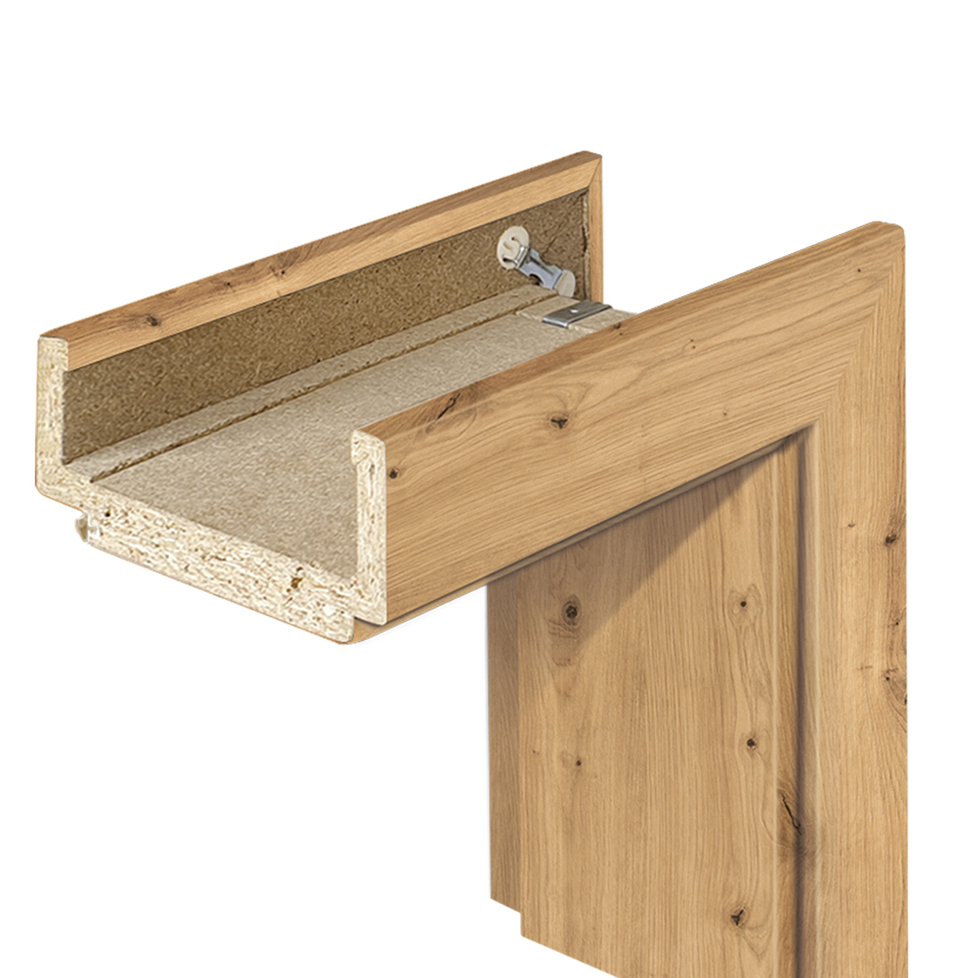 Zarge kpl. CPL Eiche astig Softkante 1985x735x160 mm, DIN links