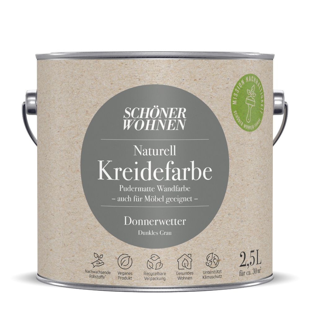 Schöner Wohnen Naturell Kreidefarbe, donnerwetter, 2,5 Schöner Wohnen Naturell Kreidefarbe, donnerwetter, 2,5