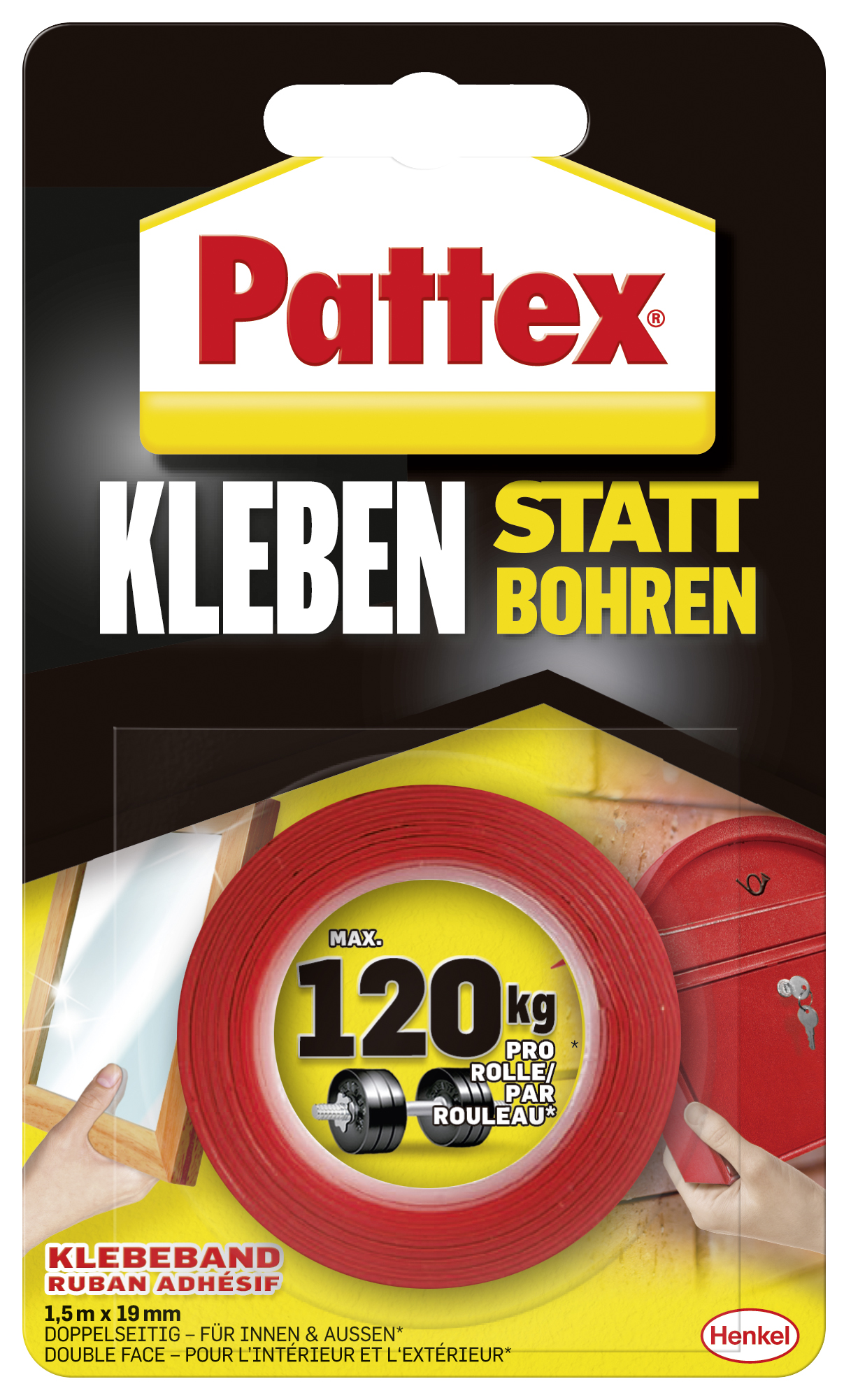 4015000401883 Pattex Montage Klebeband super stark, 1,5 m x 19 mm