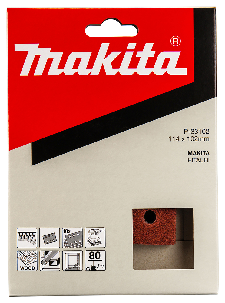 Makita Schleifpapier P80 102x114 mm, Klett Makita Schleifpapier P80 102x114 mm, Klett