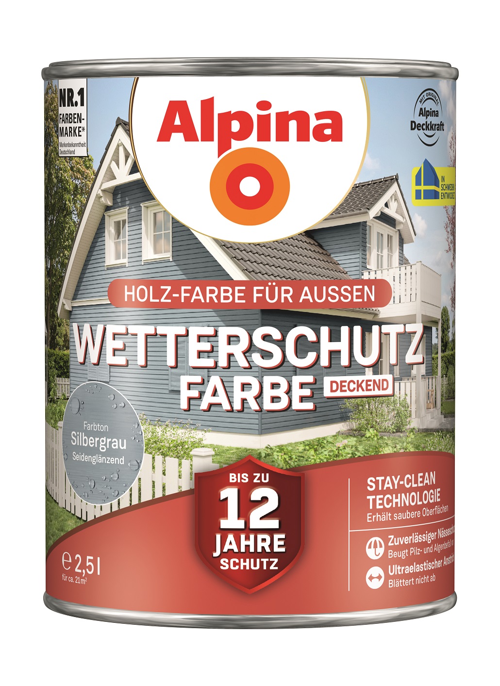 4001244702664_1 Alpina Wetterschutz-Farbe Silbergrau, 2,5L