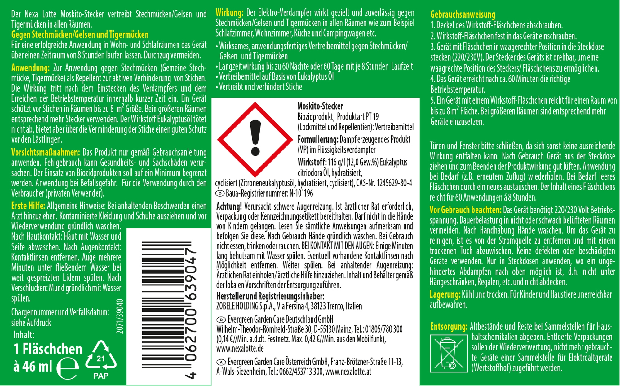 Nexa Lotte moskito Stecker, nachfüller Nexa Lotte moskito Stecker, nachfüller