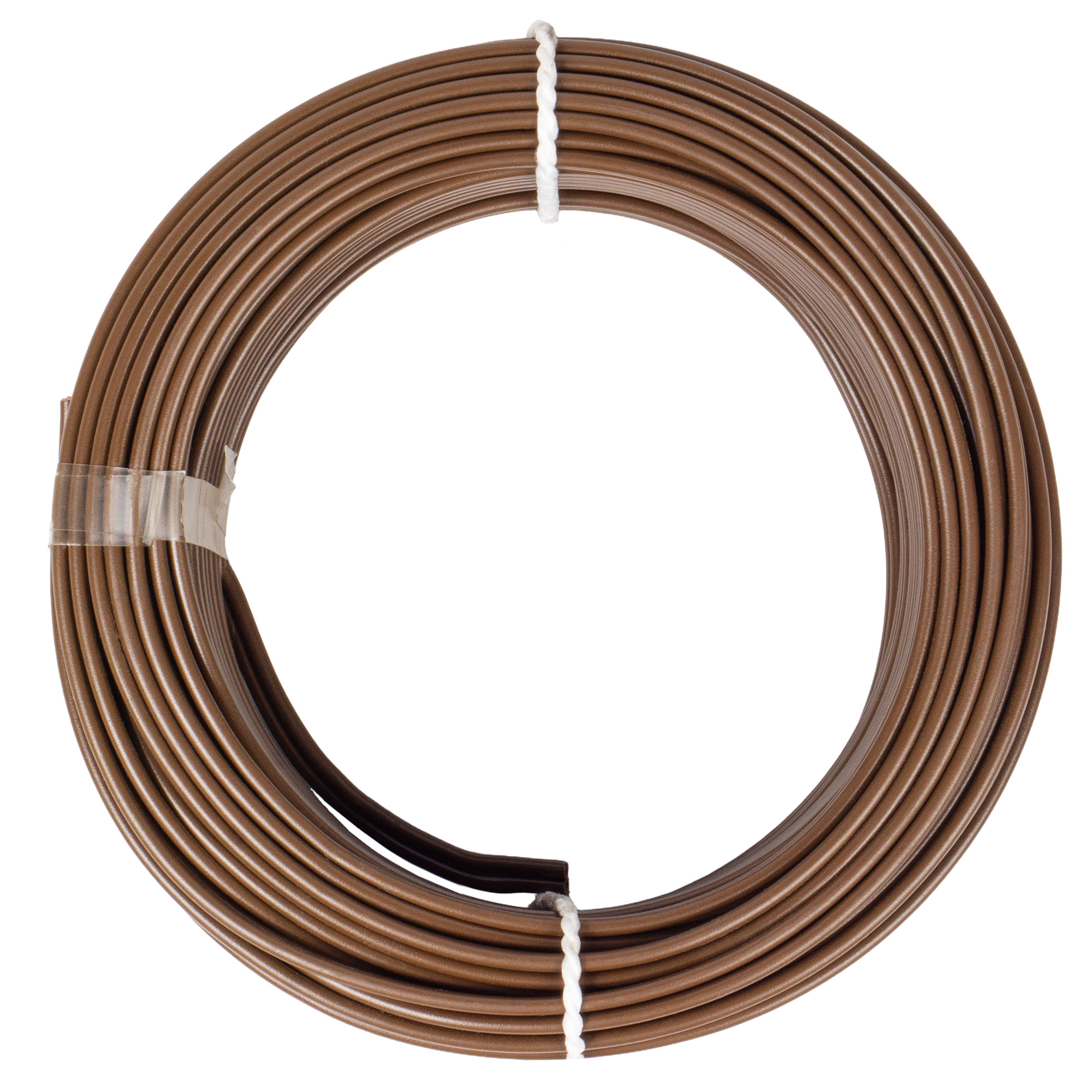 HSB Isolierte Litze 2x0,75 mm² Ring 25 m, braun