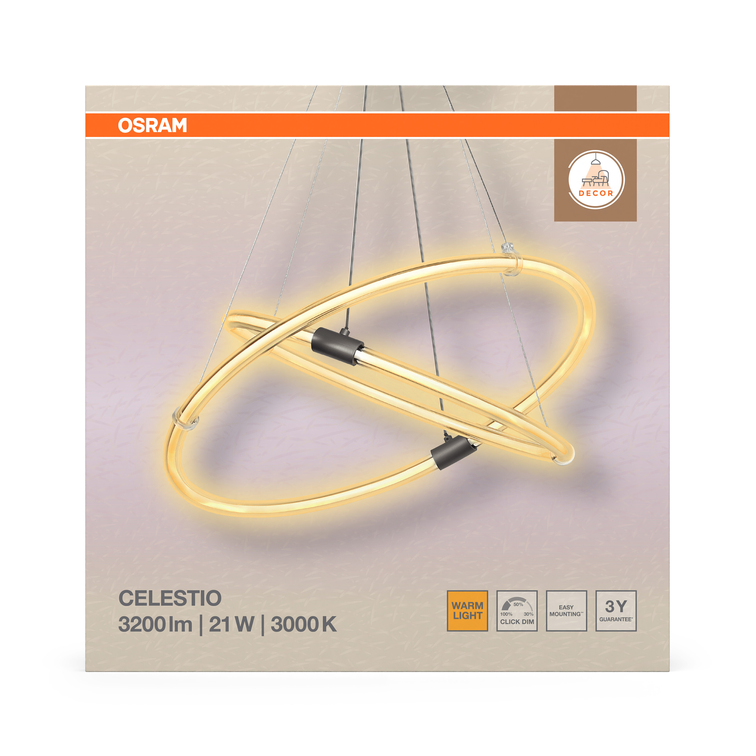 Osram Decor Celestio Pendelleuchte, 21W, Warmweiß