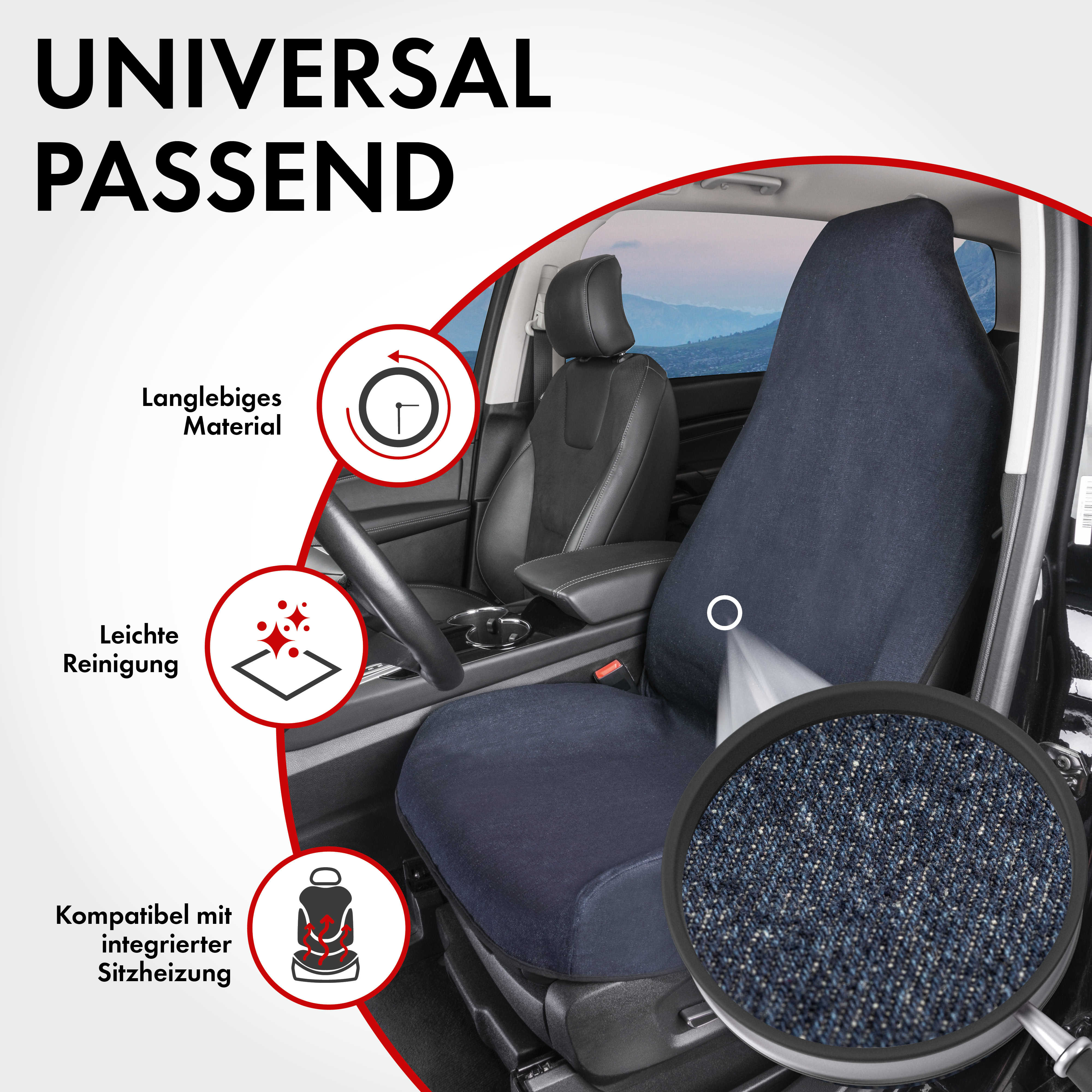 CarComfort Autositzbezug Jeans 1VS 1-teilig, blau
