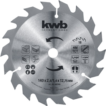 582359-100 Kwb Kreissägeblatt, 140 x 2,4 x 12.75 mm