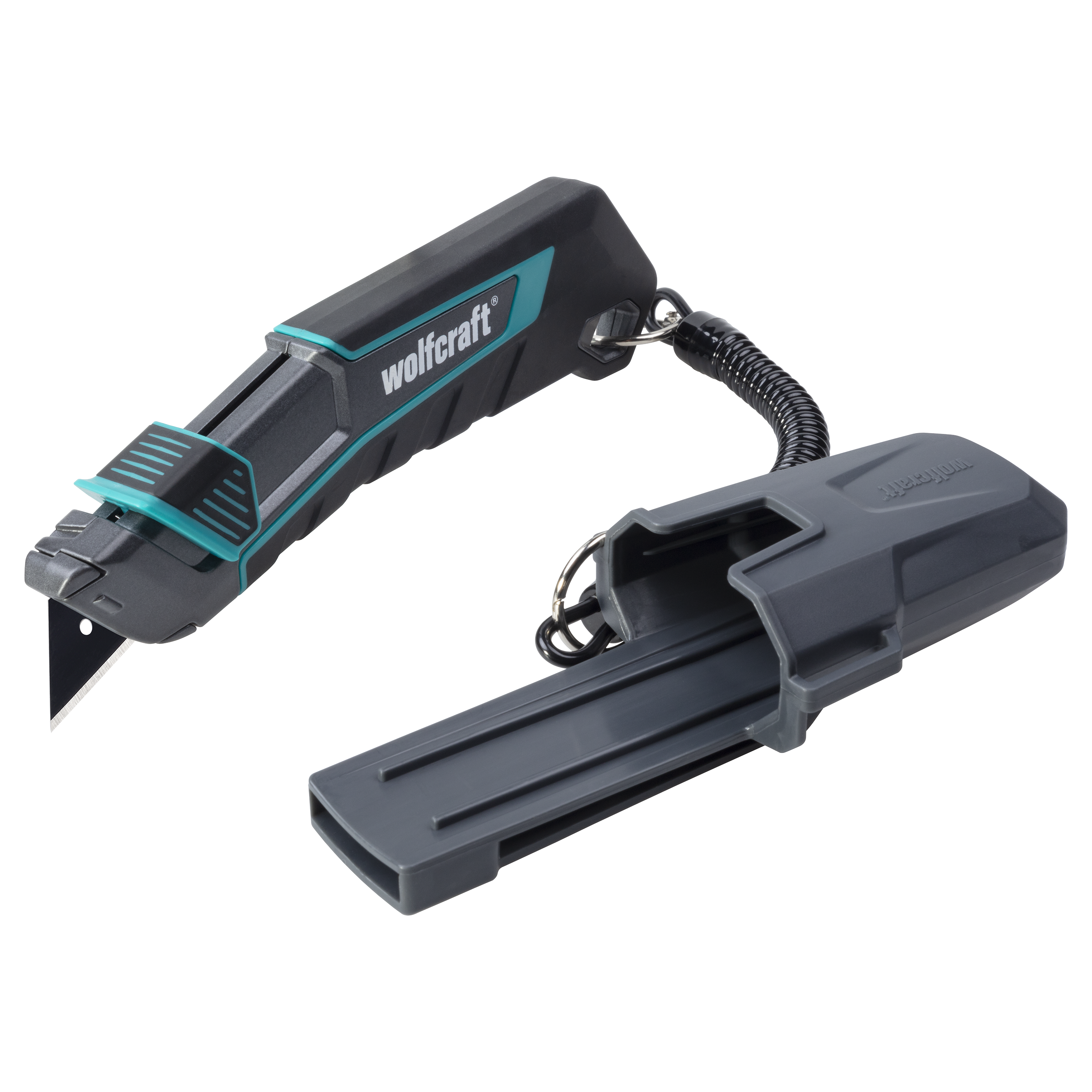 wolfcraft Trapezklingen-Messer PRO SAFETY mit Köcher