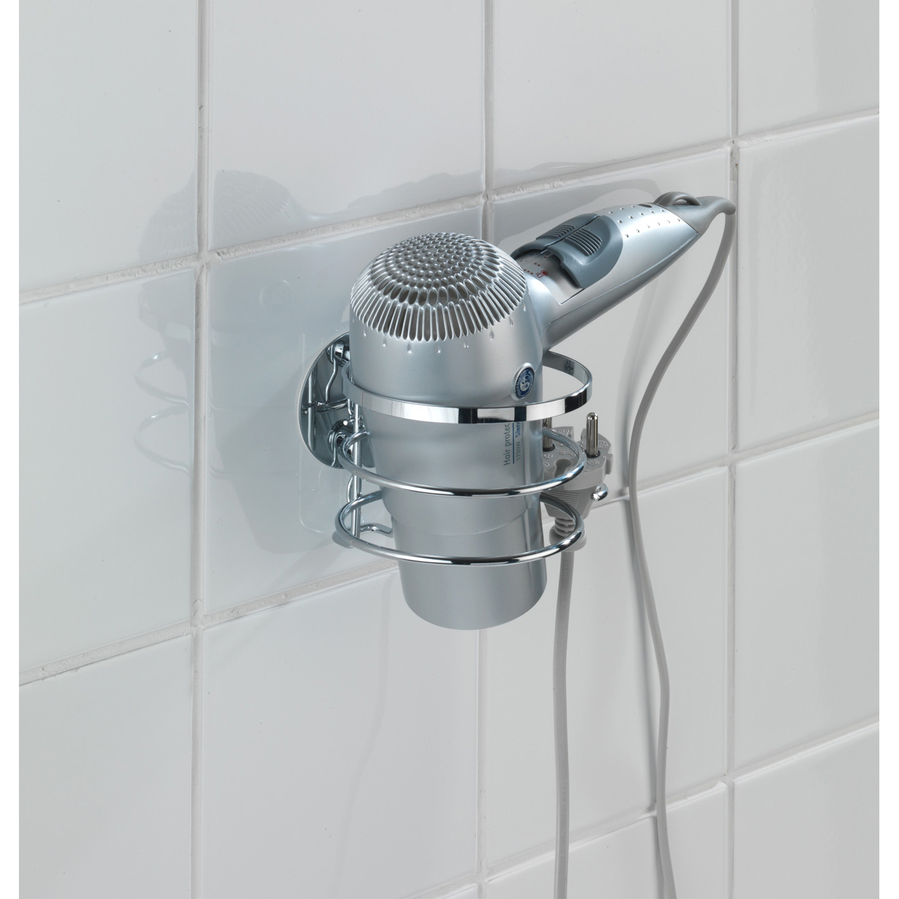 667453-Turbo-Loc-Haartrocknerhalter-Edelstahl_AMBI_01 WENKO TURBO-LOC HAARTROCKNERH. EDELSTAHL