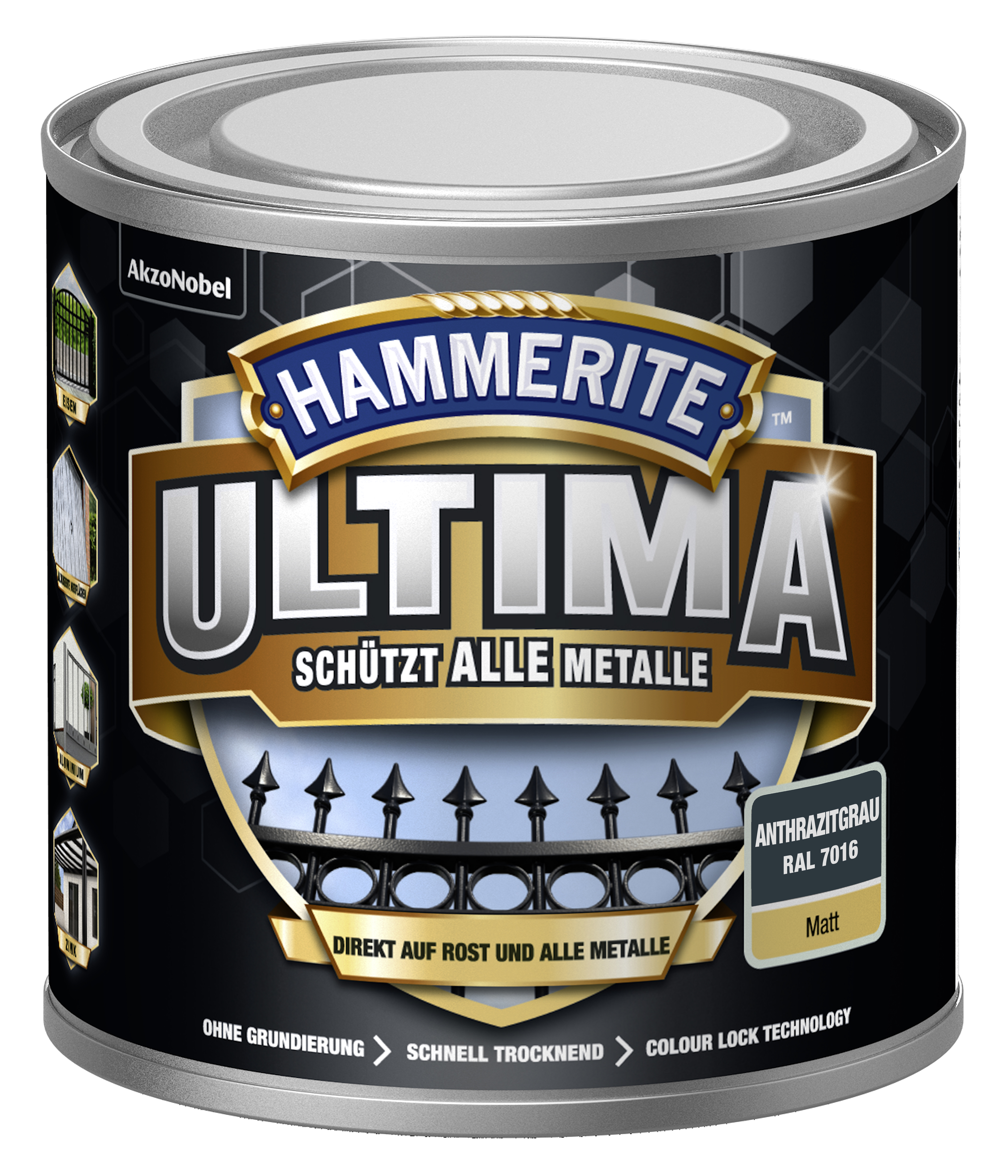 HAMMERITE  METALLSCHUTZLACK ULTIMATE MATT ANTH. GRAU RAL 7016 250M