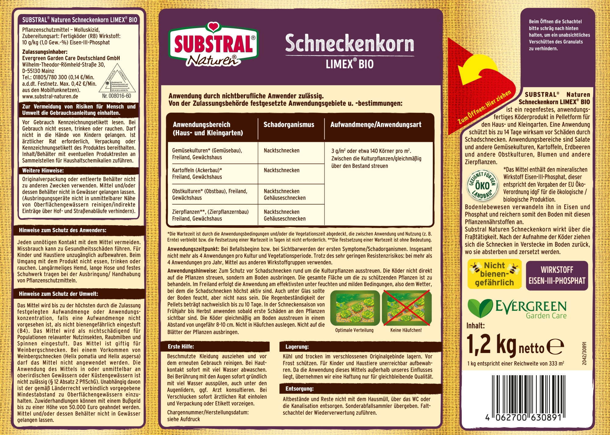 Substral Naturen Schneckenkorn limex bio für 400 m² - 1,2 kg Substral Naturen Schneckenkorn limex bio für 400 m² - 1,2 kg